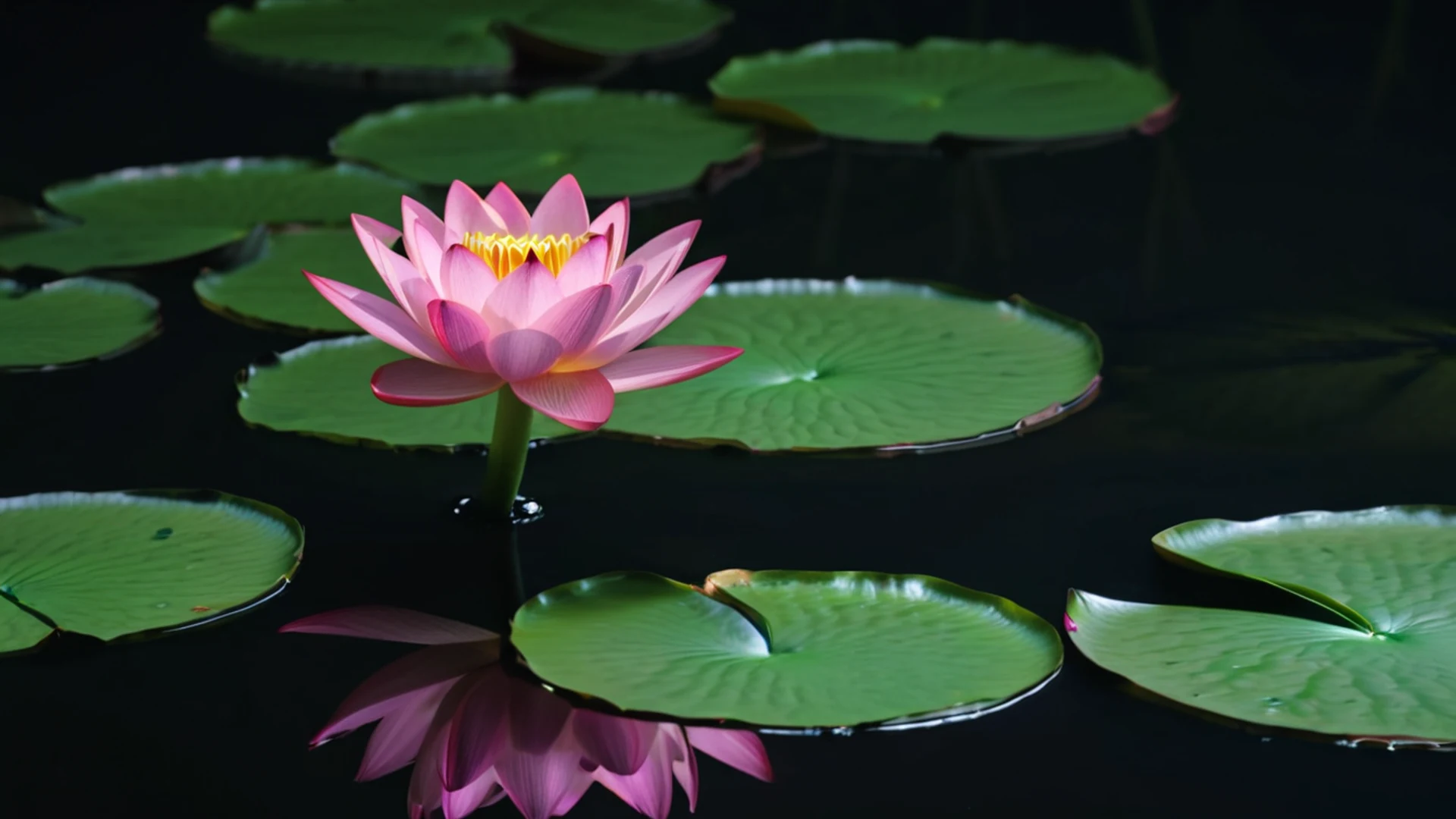 Lotus Flower on Water - free hd flowers wallpaper for desktop