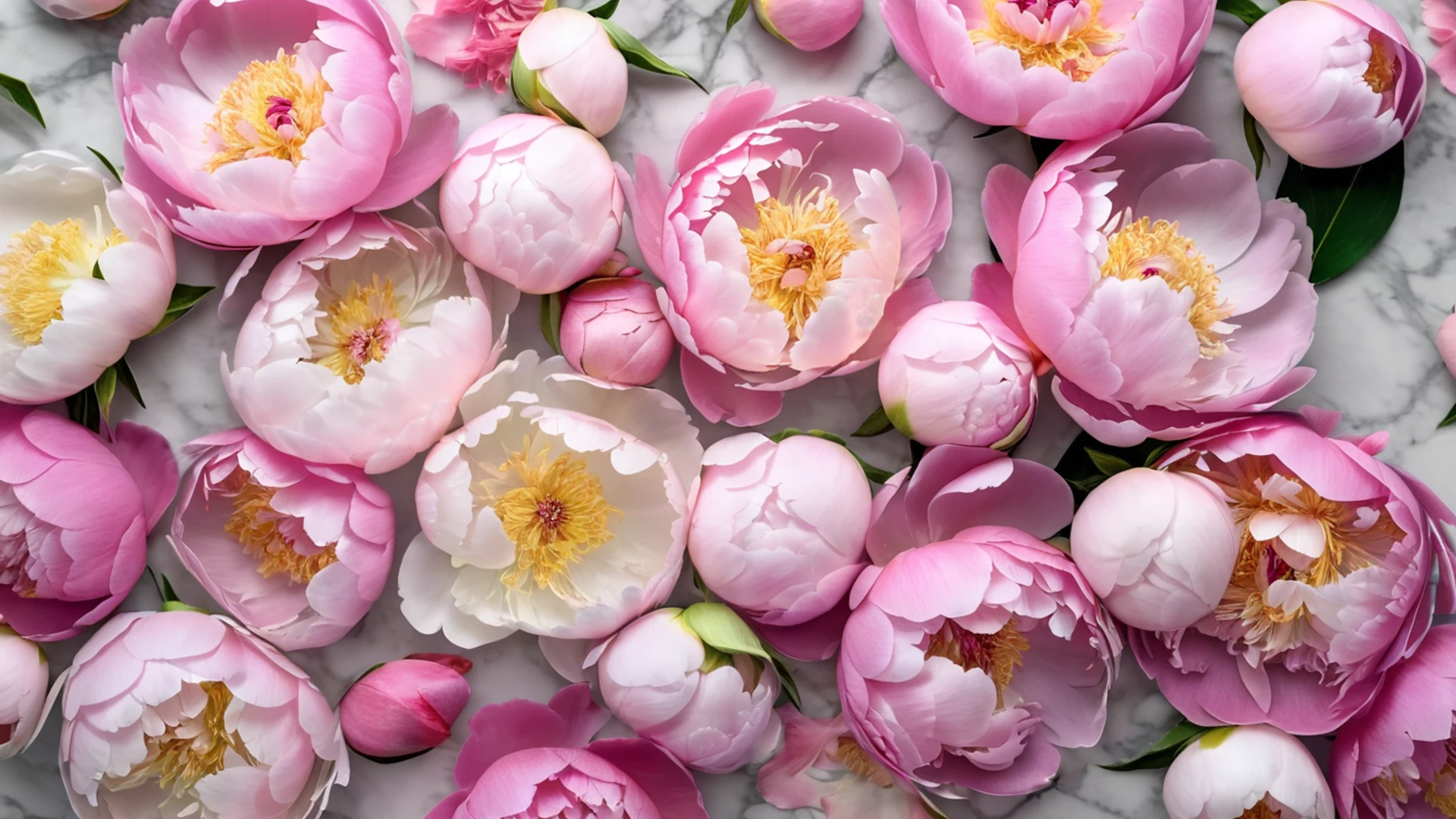 Peony Flat Lay - free hd flowers wallpaper for desktop