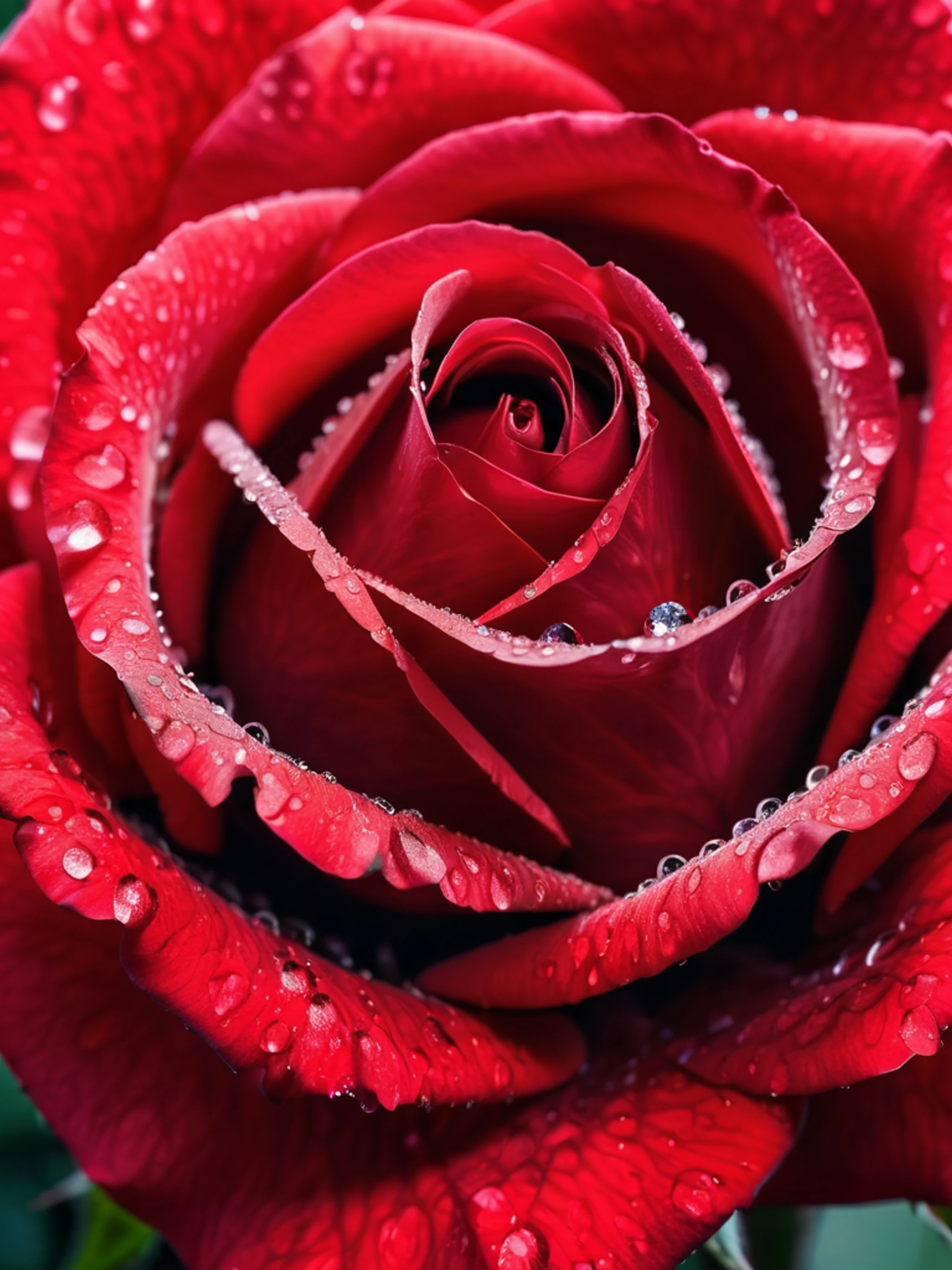 Red Rose Macro Dewdrops - free Tablet flowers wallpaper for phone