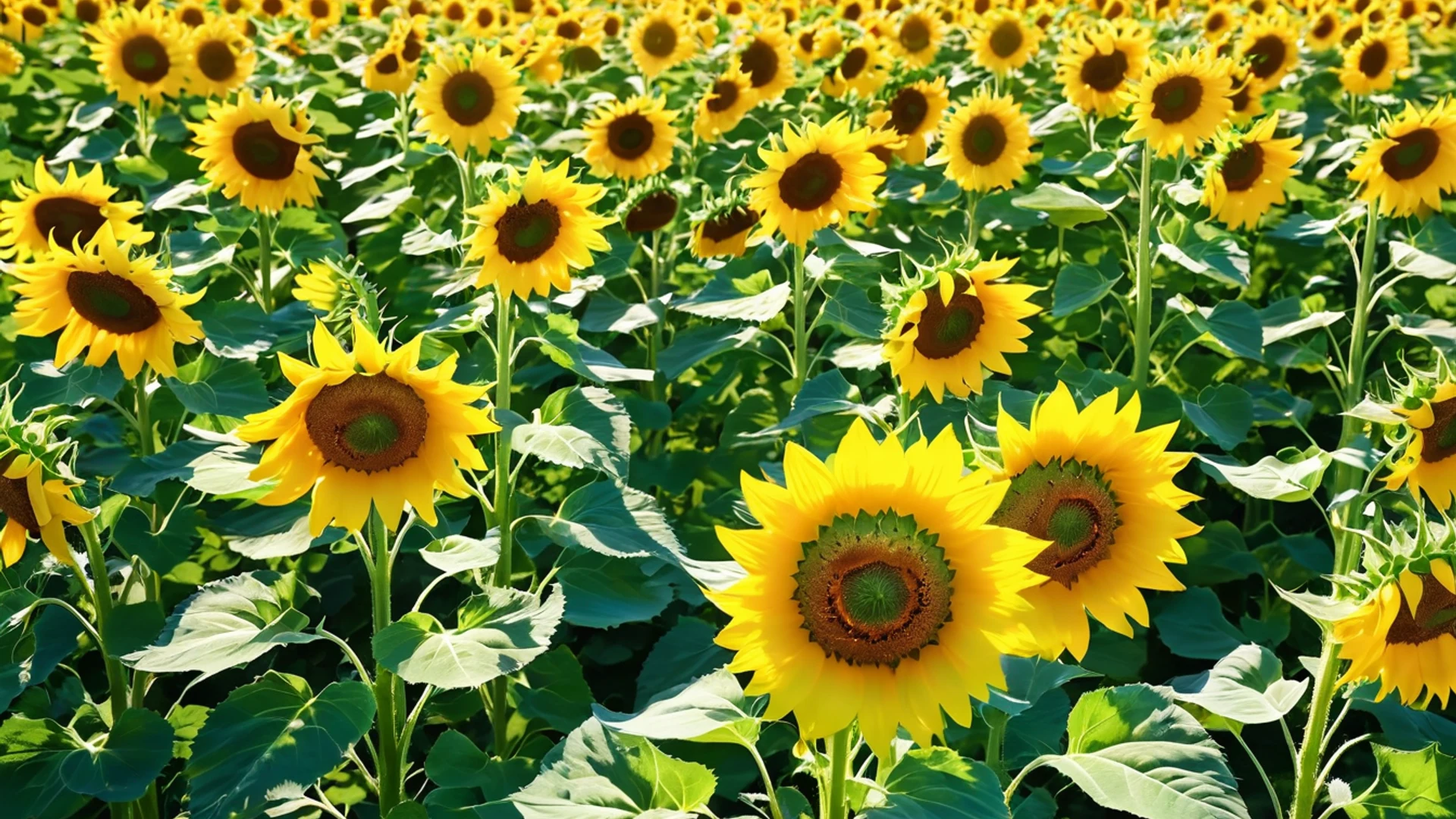 Sunflower Field Blue Sky - free hd flowers wallpaper for desktop
