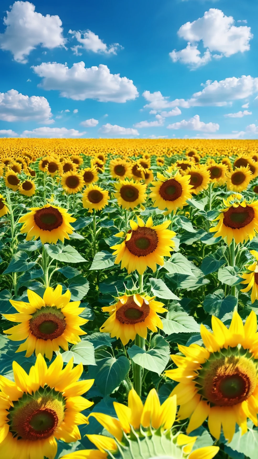 Sunflower Field Blue Sky - free Phone flowers wallpaper for phone