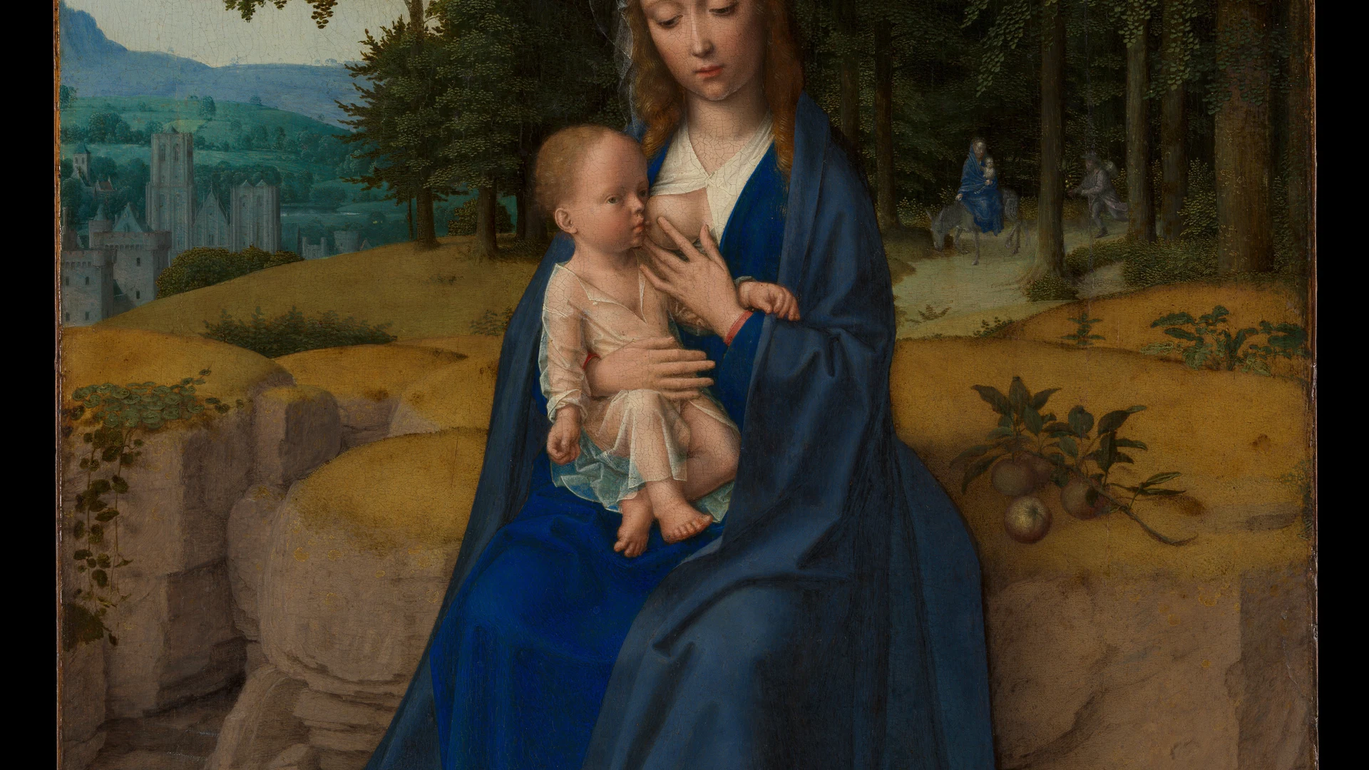 The Rest on the Flight into Egypt - free hd flowers wallpaper for desktop