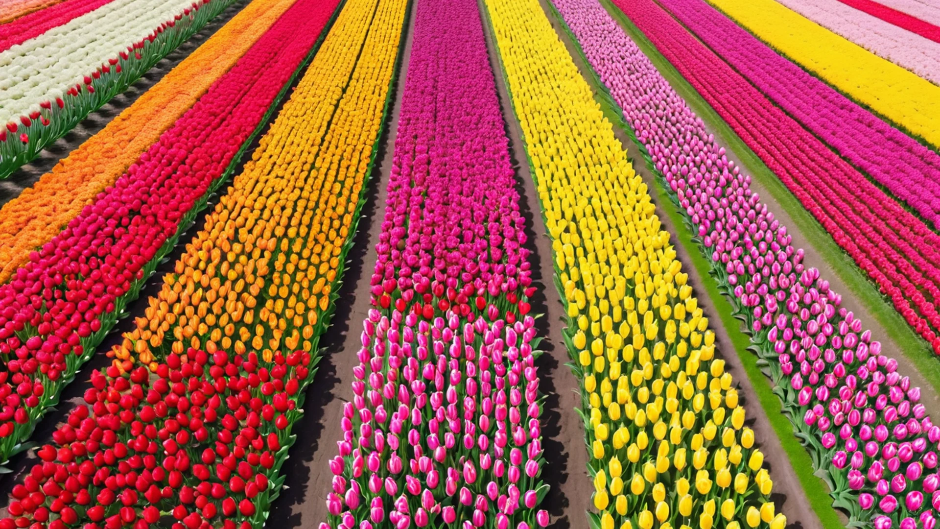 Tulip Garden Netherlands - free hd flowers wallpaper for desktop