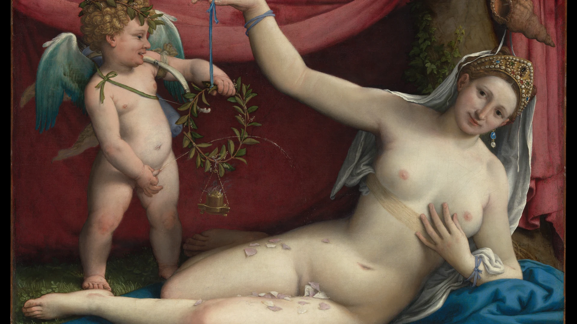 Venus and Cupid - free hd flowers wallpaper for desktop