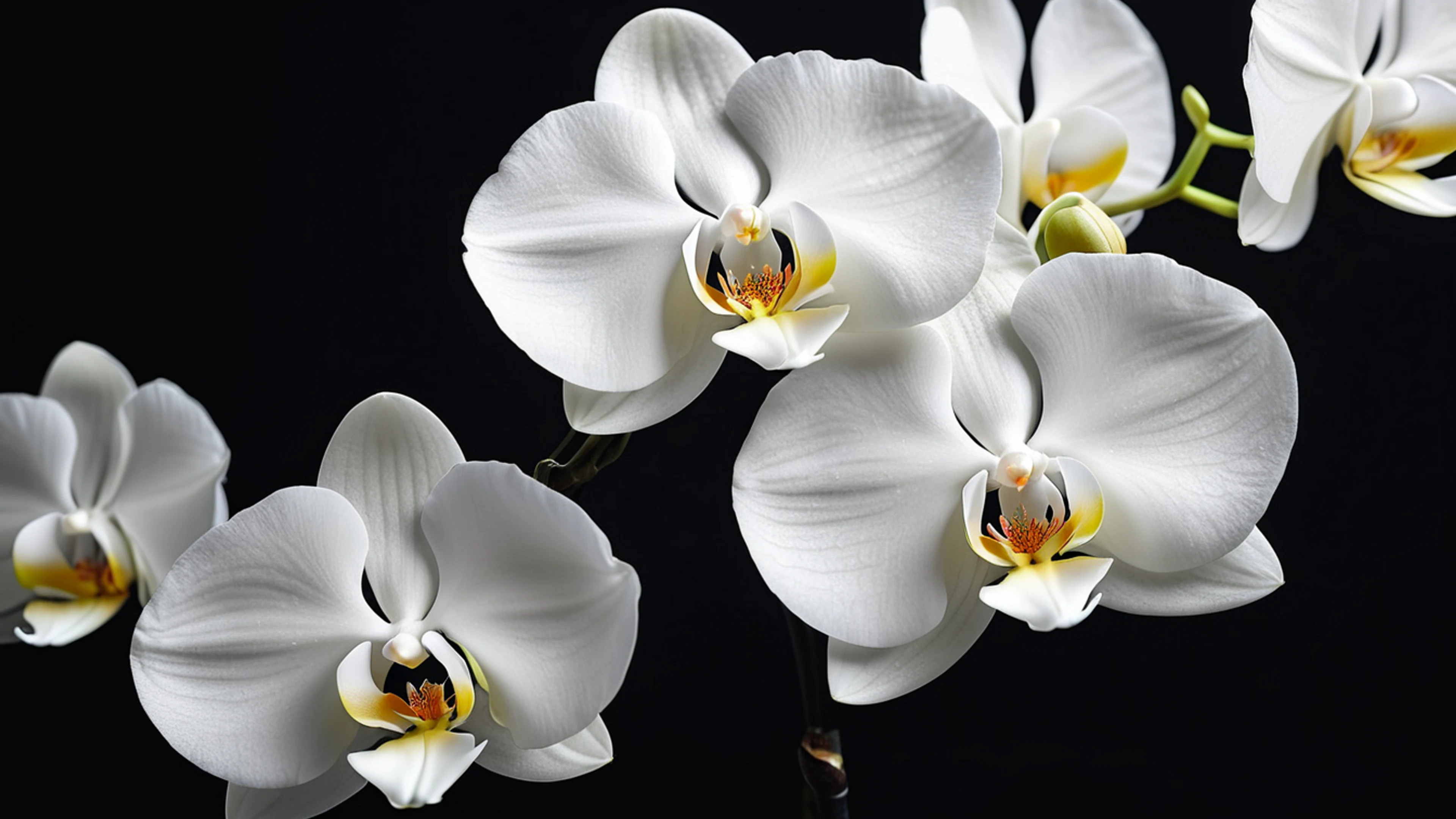 White Orchid Minimalist - free 4K Ultra HD flowers wallpaper for desktop