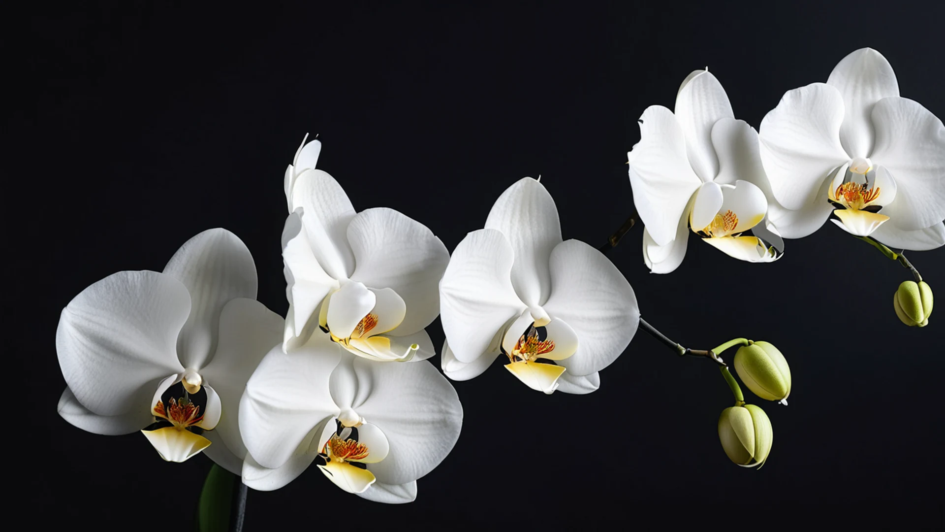 White Orchid Minimalist - free hd flowers wallpaper for desktop