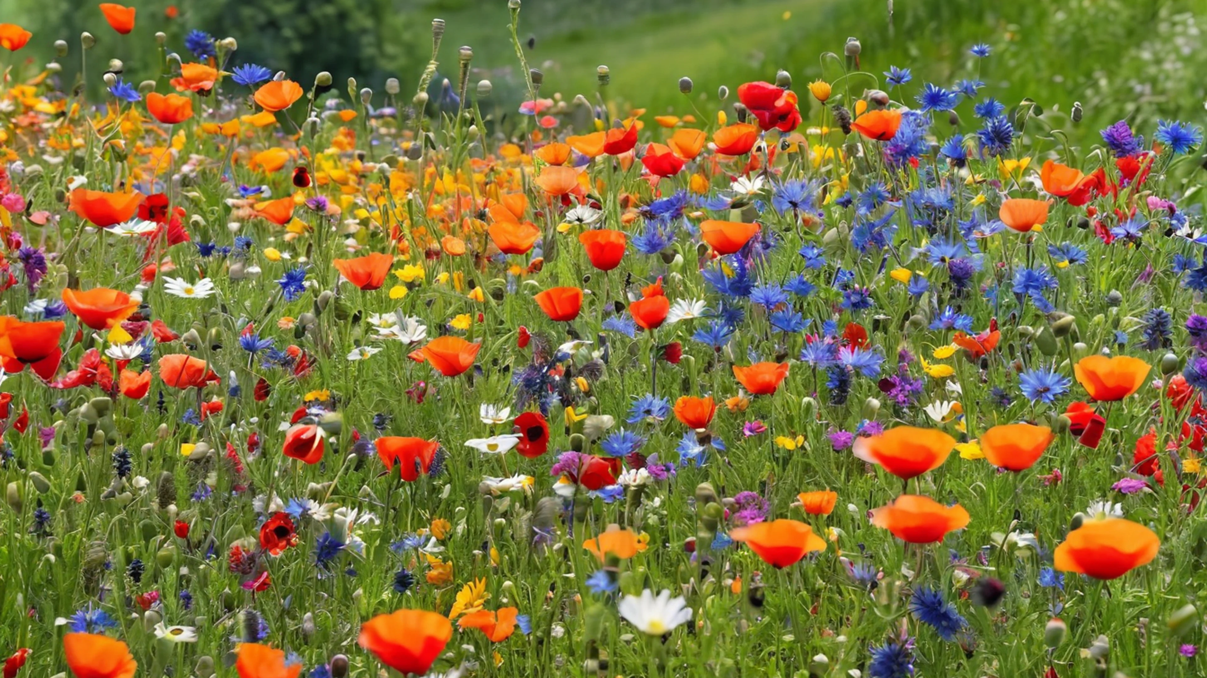 Wildflower Meadow Rainbow - free 4K Ultra HD flowers wallpaper for desktop