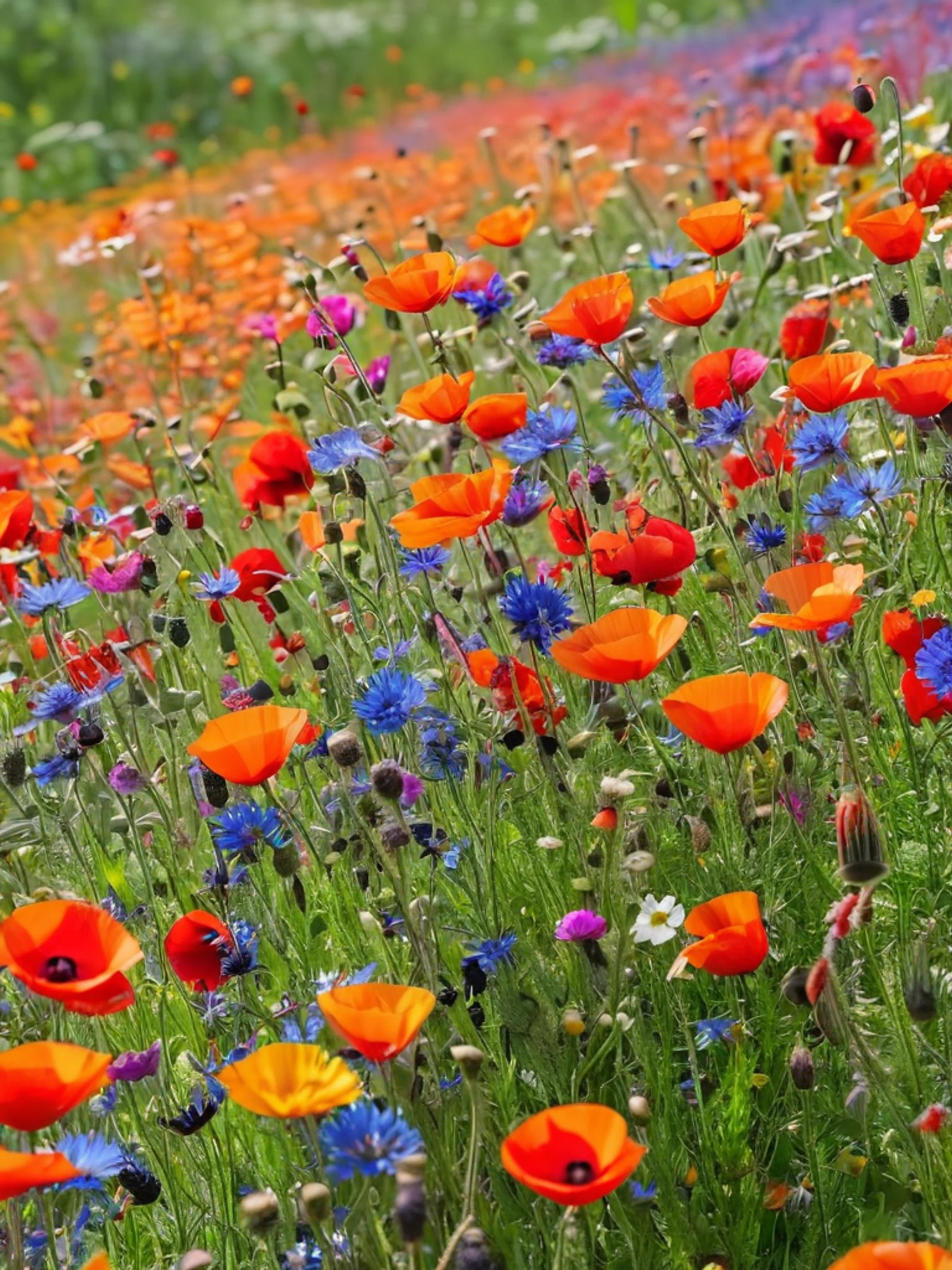 Wildflower Meadow Rainbow - free Tablet flowers wallpaper for phone