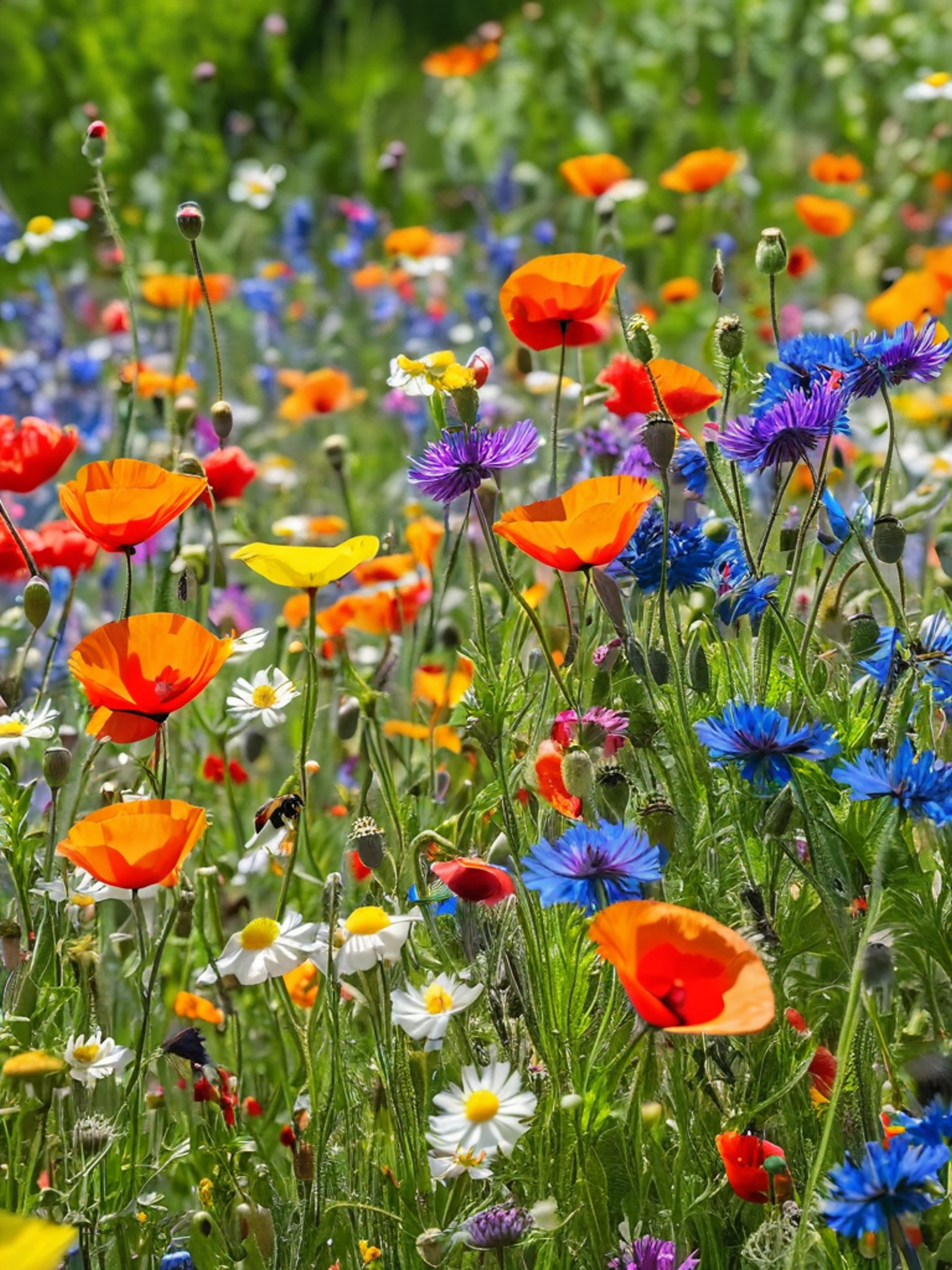 Wildflower Meadow Rainbow - free Tablet flowers wallpaper for phone