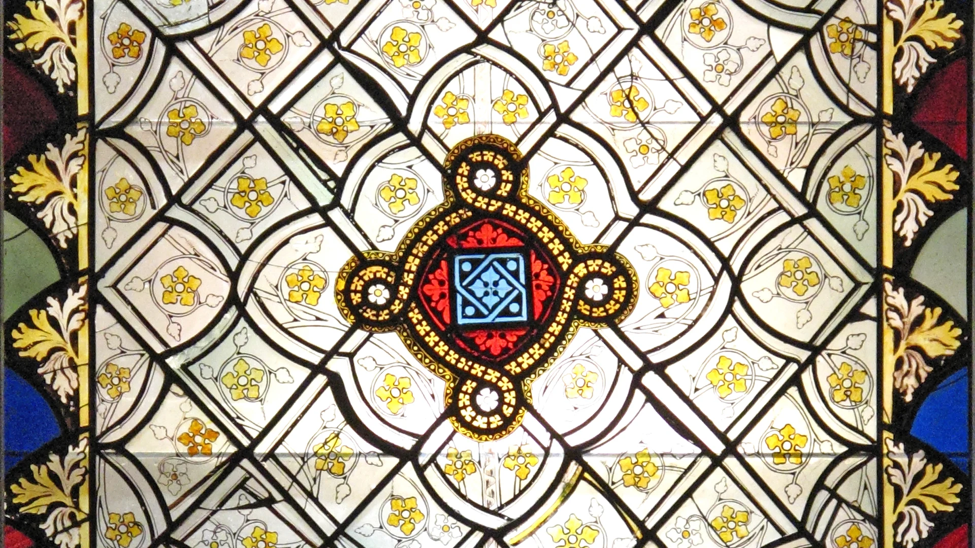 Window with Grisaille Decoration - free hd flowers wallpaper for desktop