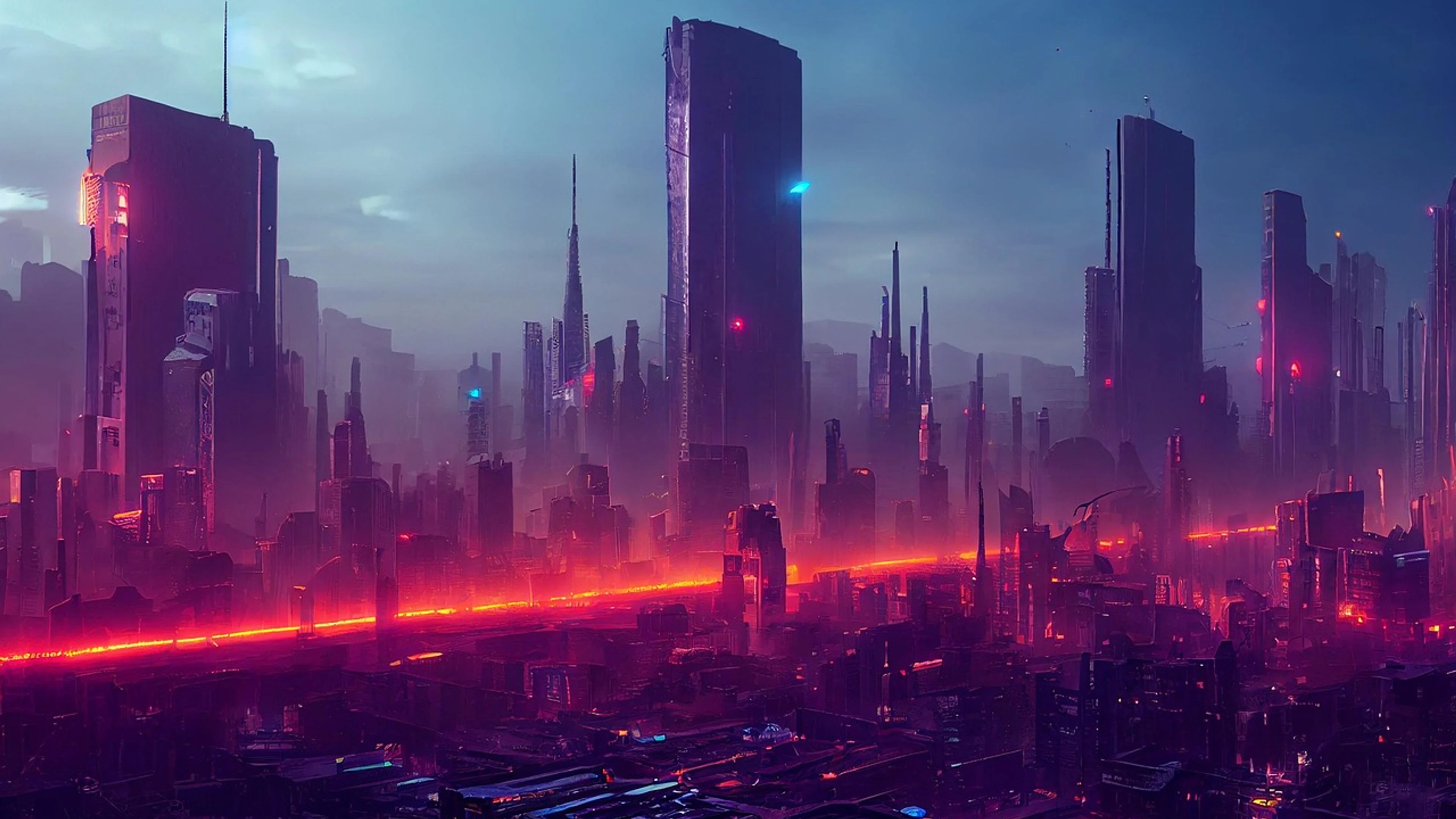 Ai generated cyberpunk sci-fi - free 4K Ultra HD gaming wallpaper for desktop