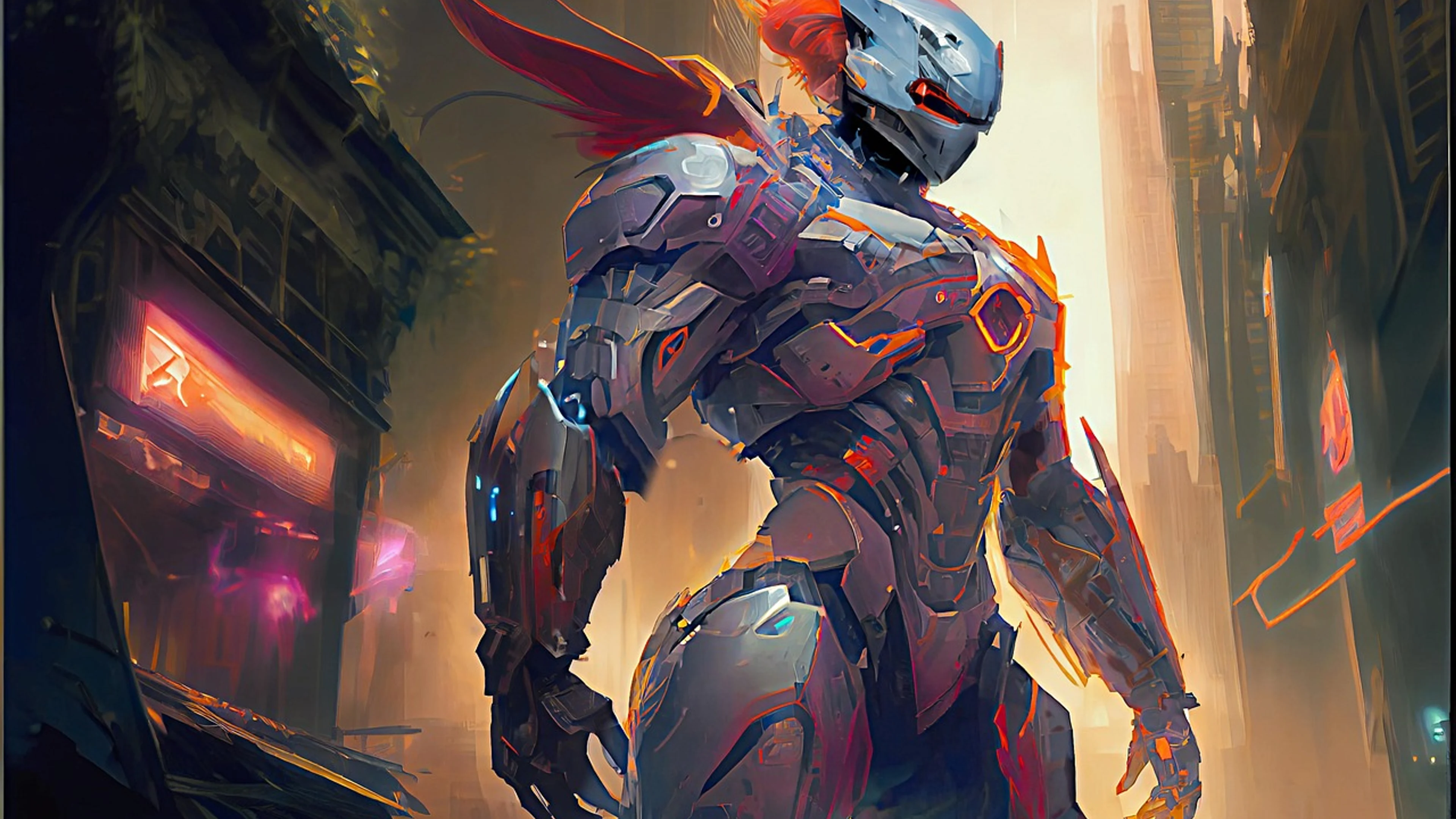 Ai generated futuristic cyborg - free 4K Ultra HD gaming wallpaper for desktop