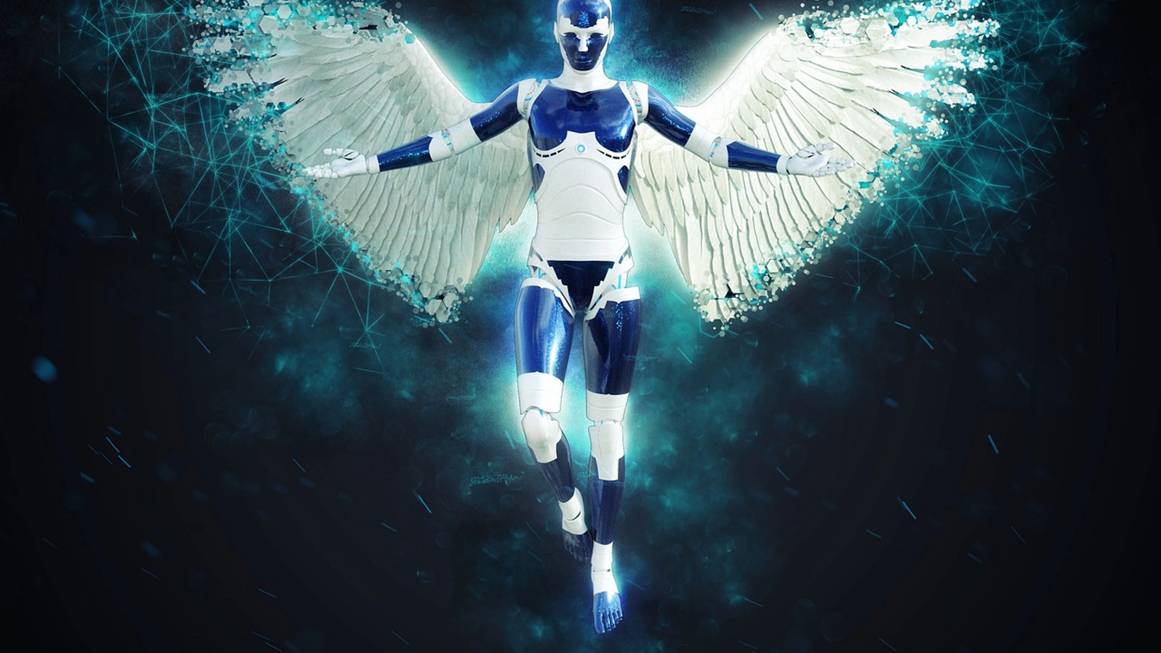 Angel robot female - free 4K Ultra HD gaming wallpaper for desktop