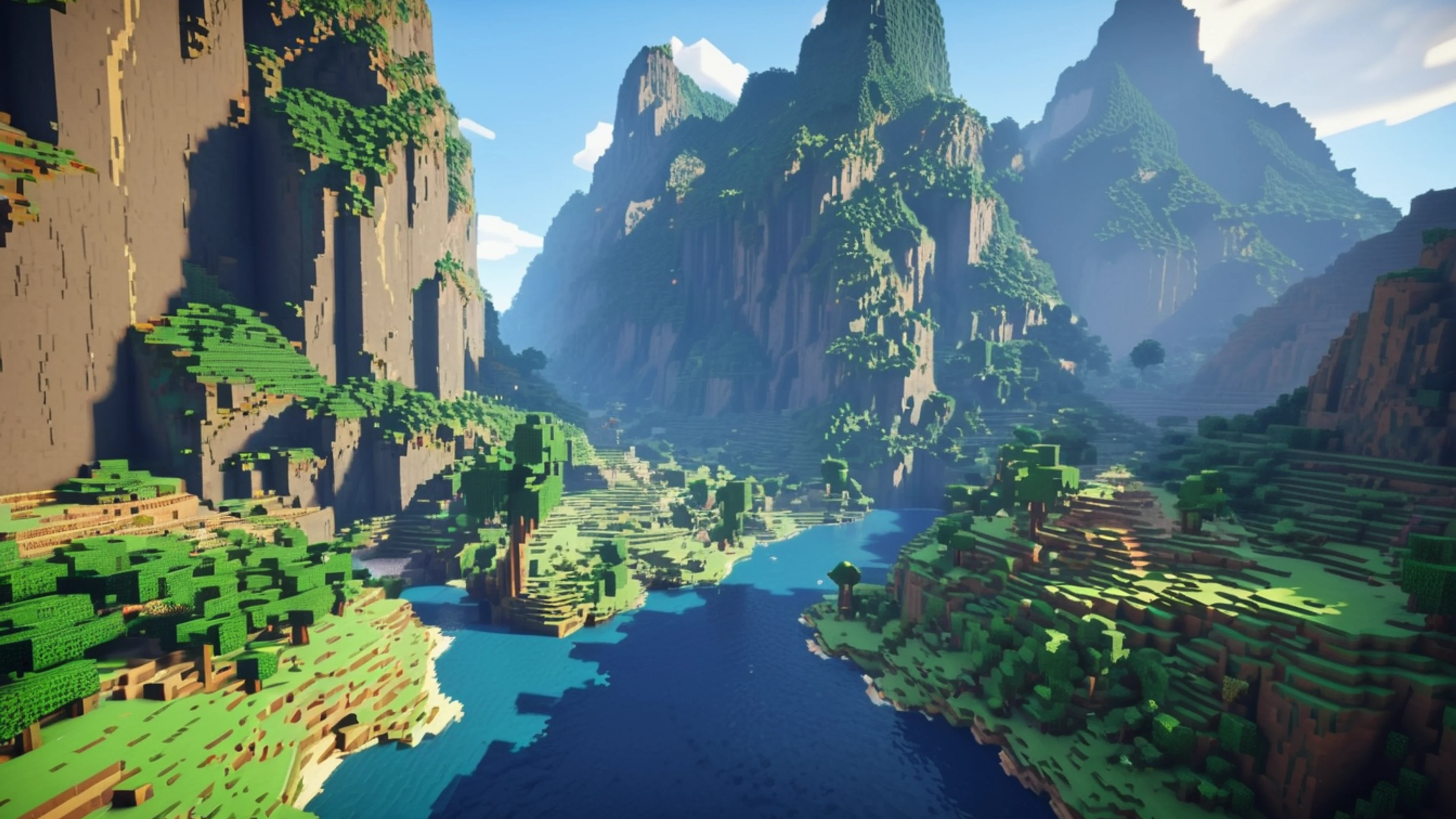 Minecraft Epic Landscape - free 4K Ultra HD gaming wallpaper for desktop
