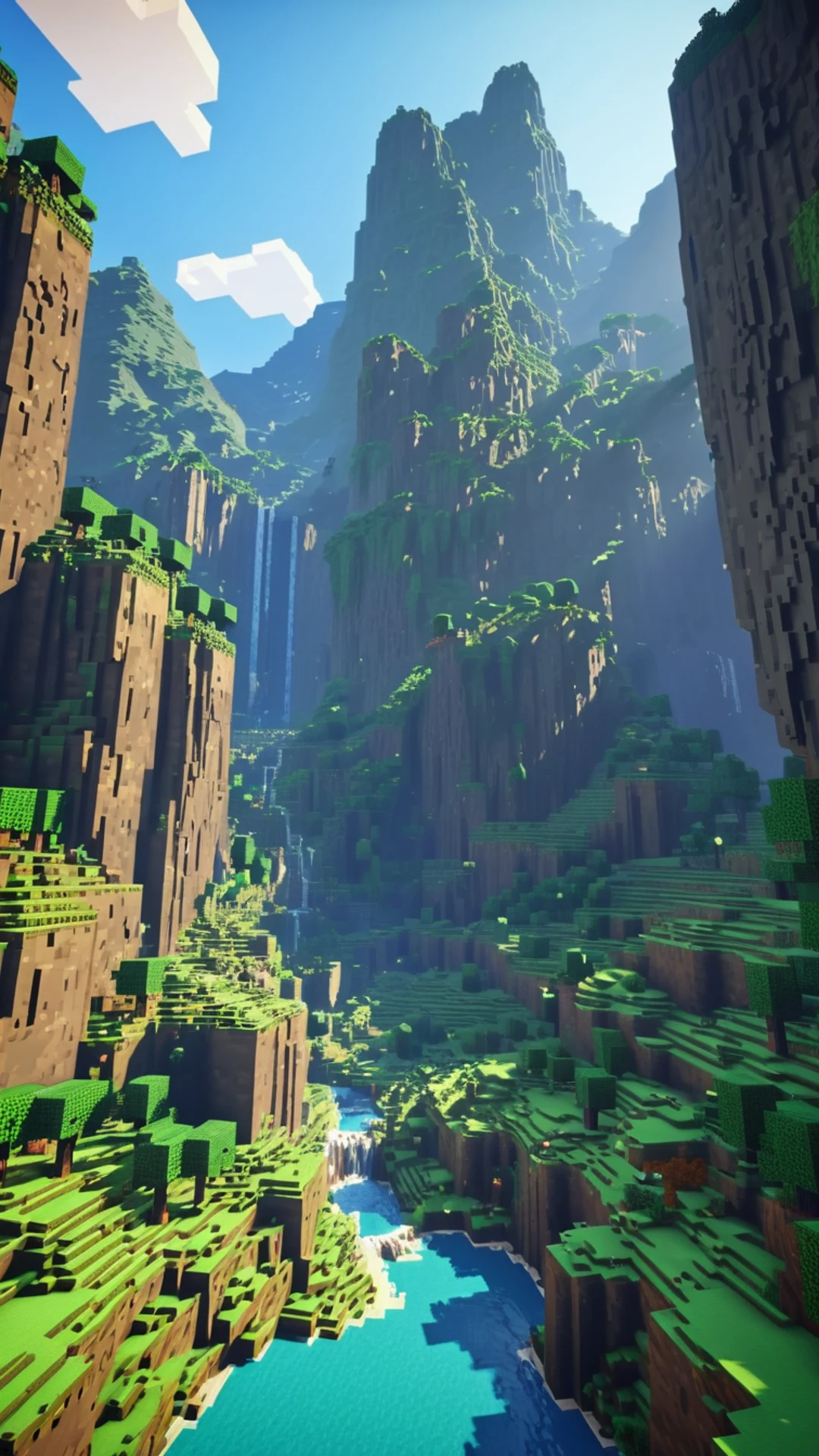 Minecraft Epic Landscape - free Phone gaming wallpaper for phone