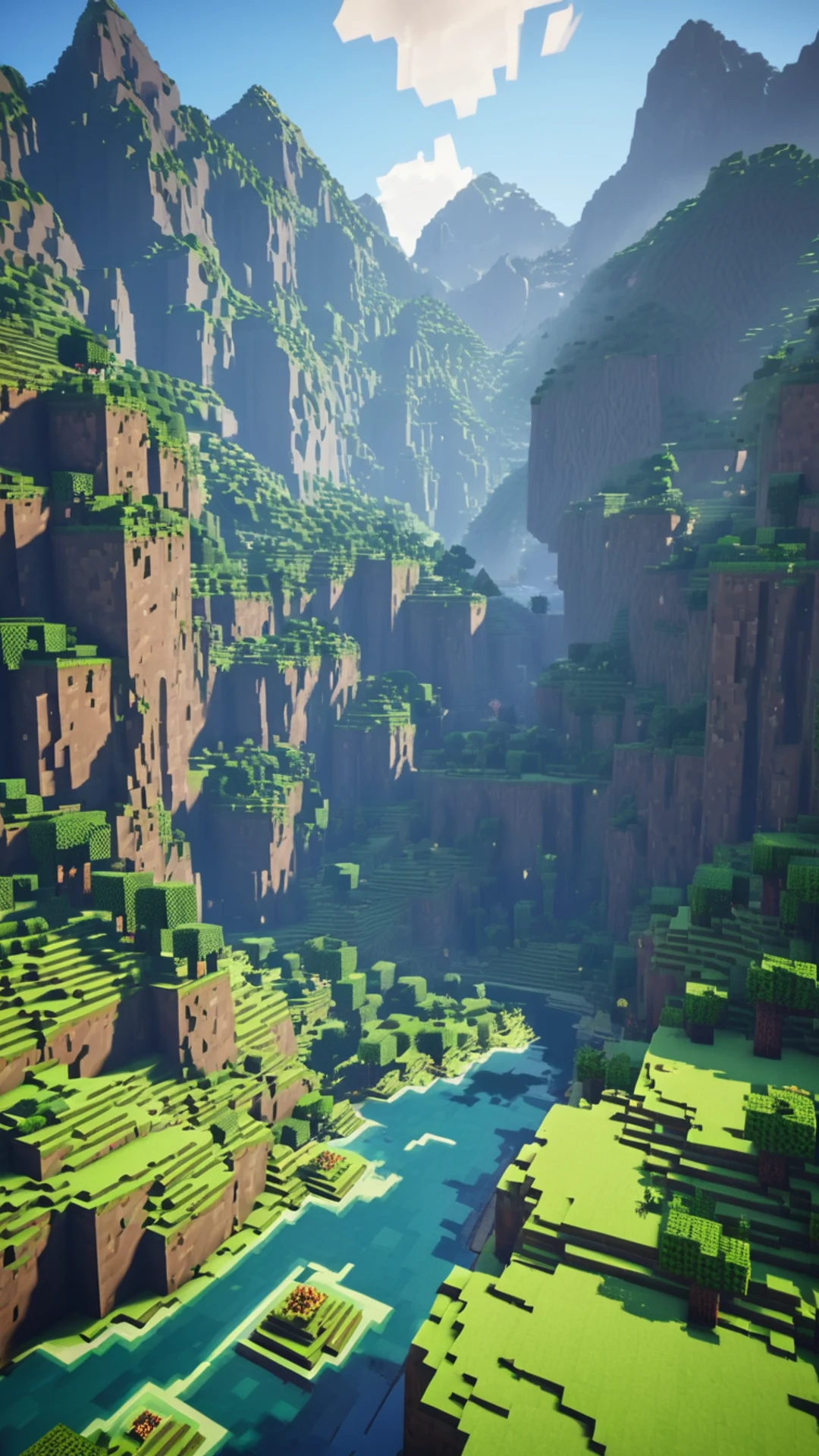 Minecraft Epic Landscape - free Phone gaming wallpaper for phone
