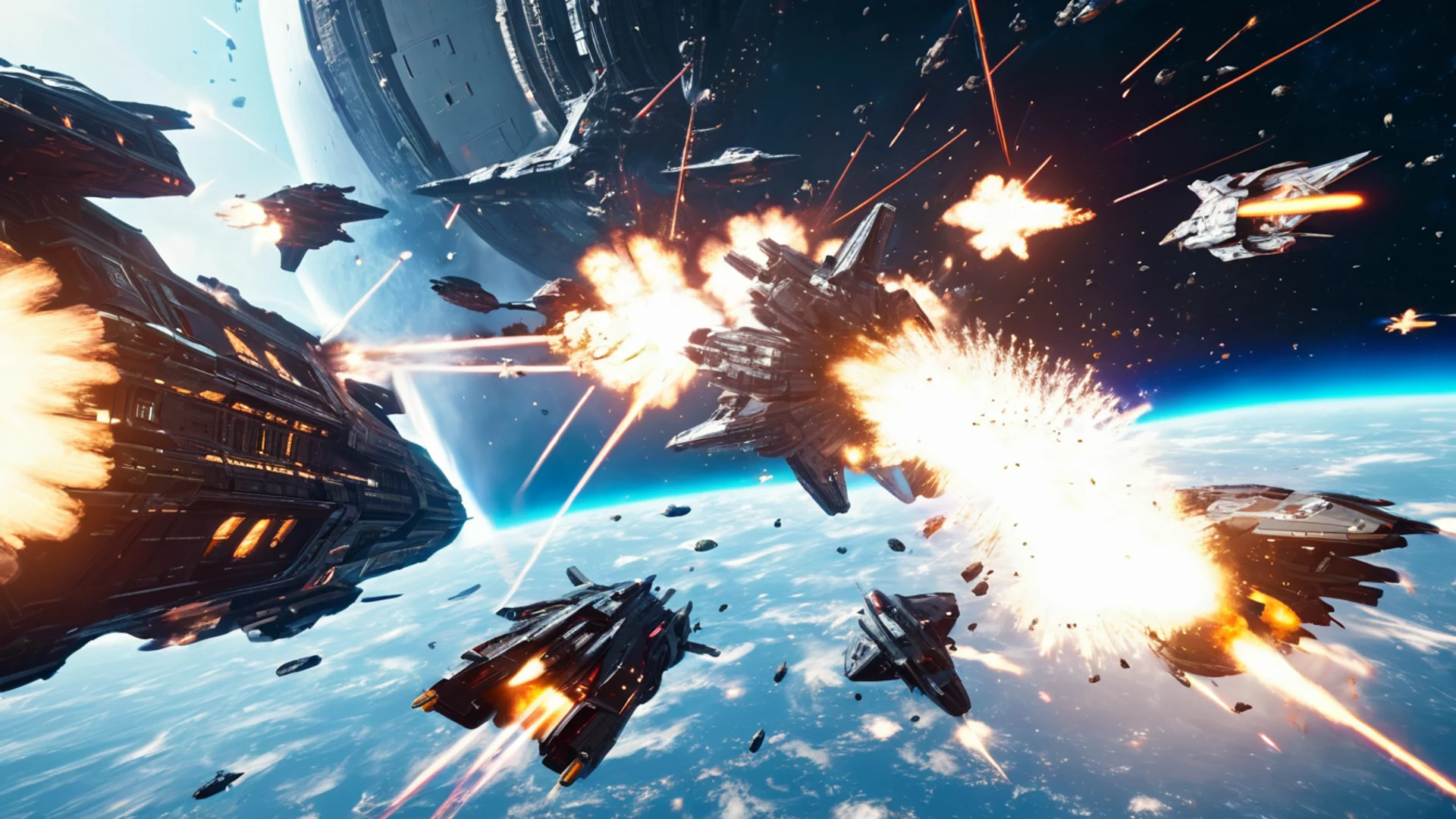 Sci-Fi Space Battle - free hd gaming wallpaper for desktop