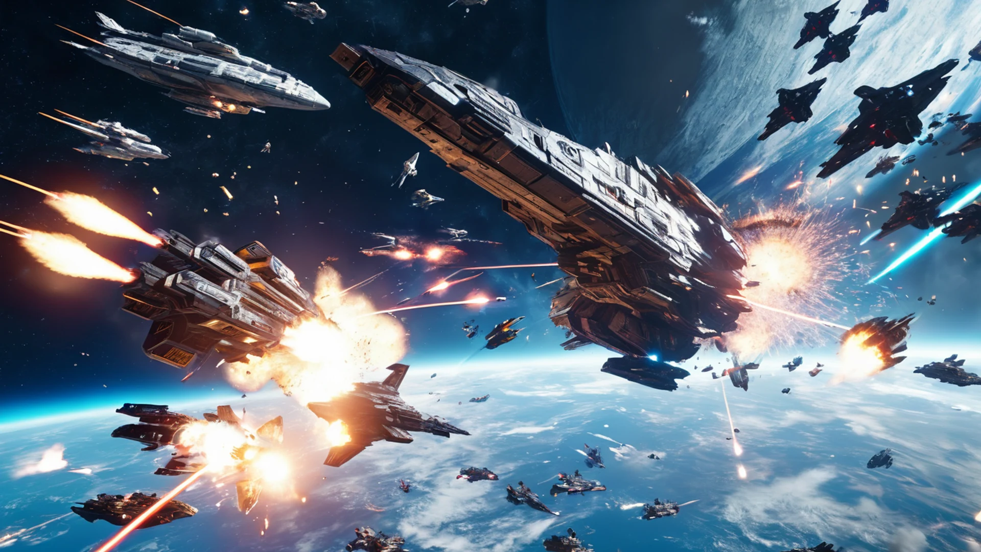 Sci-Fi Space Battle - free hd gaming wallpaper for desktop