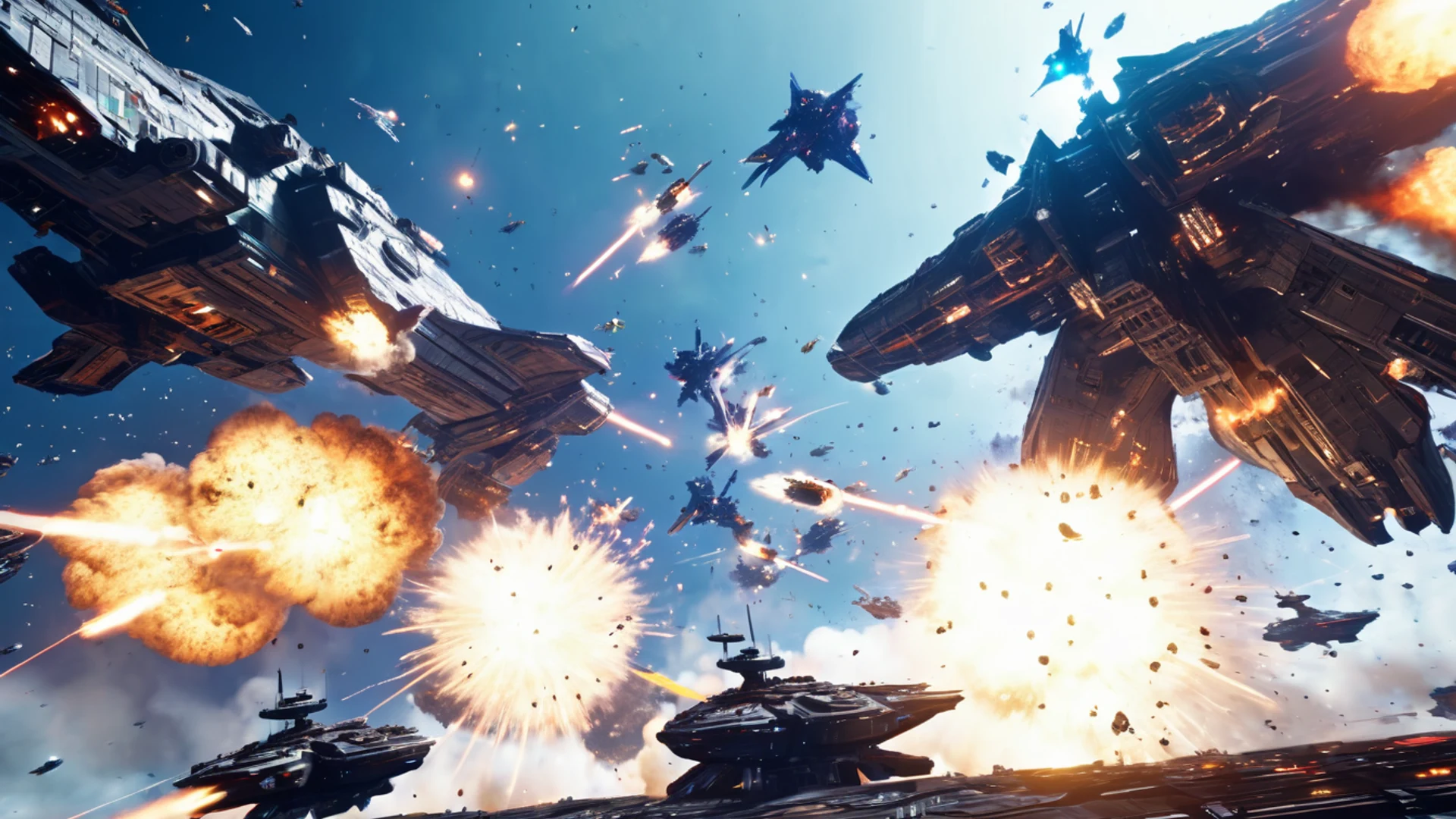 Sci-Fi Space Battle - free hd gaming wallpaper for desktop