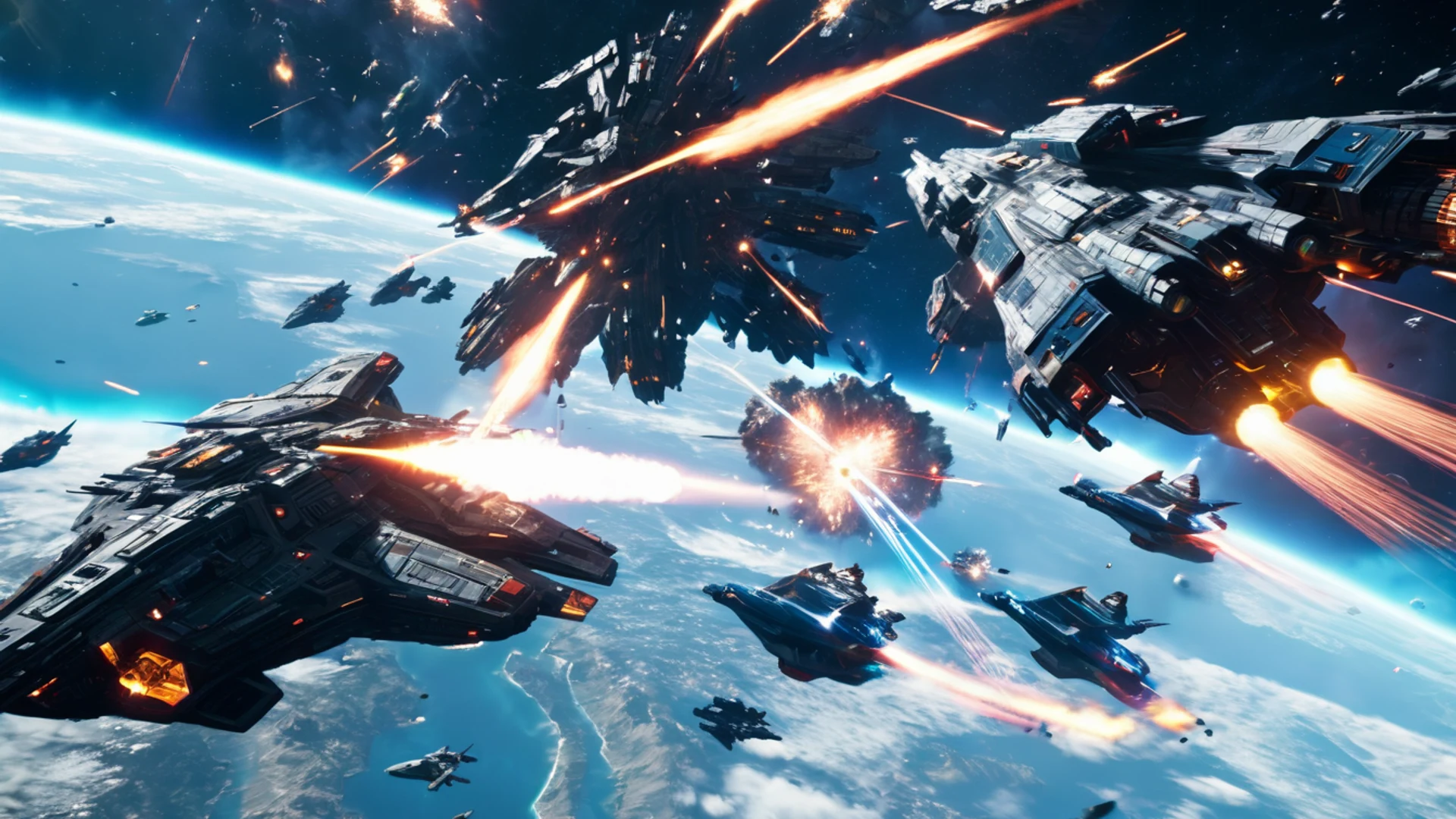 Sci-Fi Space Battle - free hd gaming wallpaper for desktop