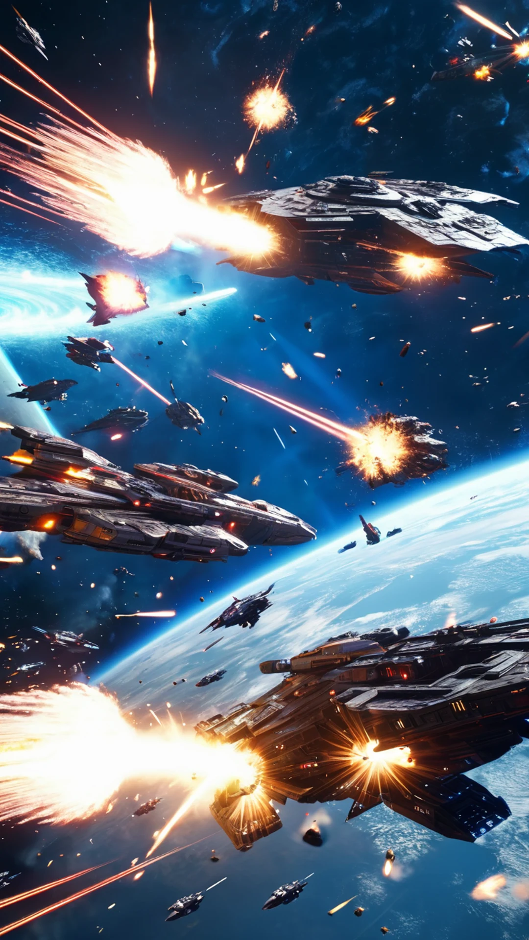 Sci-Fi Space Battle - free Phone gaming wallpaper for phone