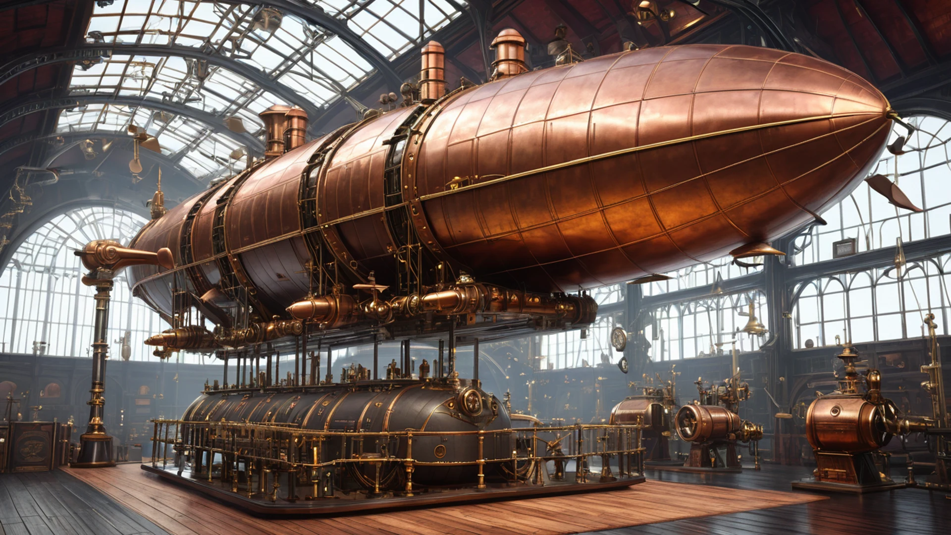 Steampunk Airship Dock - free hd gaming wallpaper for desktop