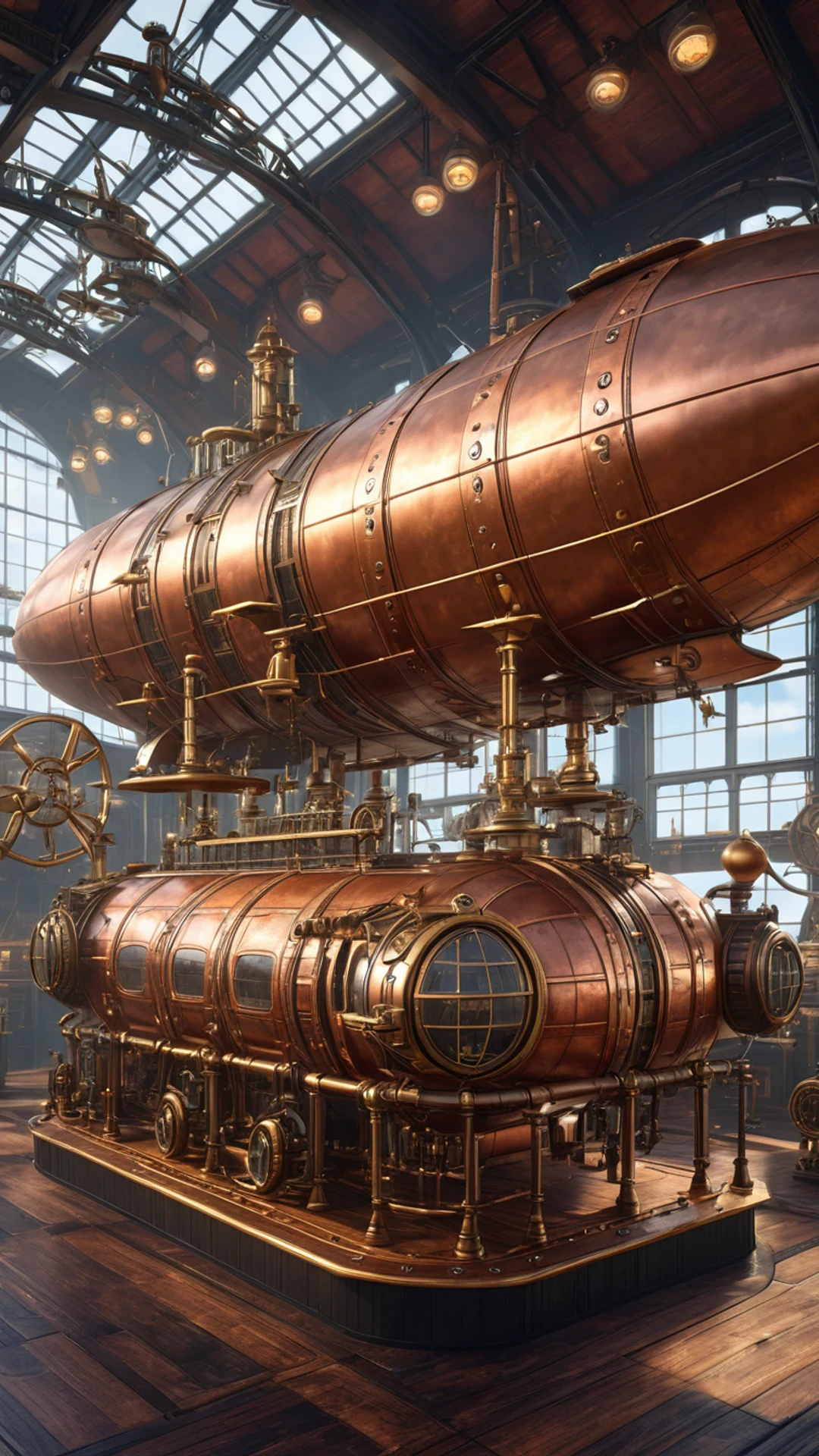 Steampunk Airship Dock - free Phone gaming wallpaper for phone