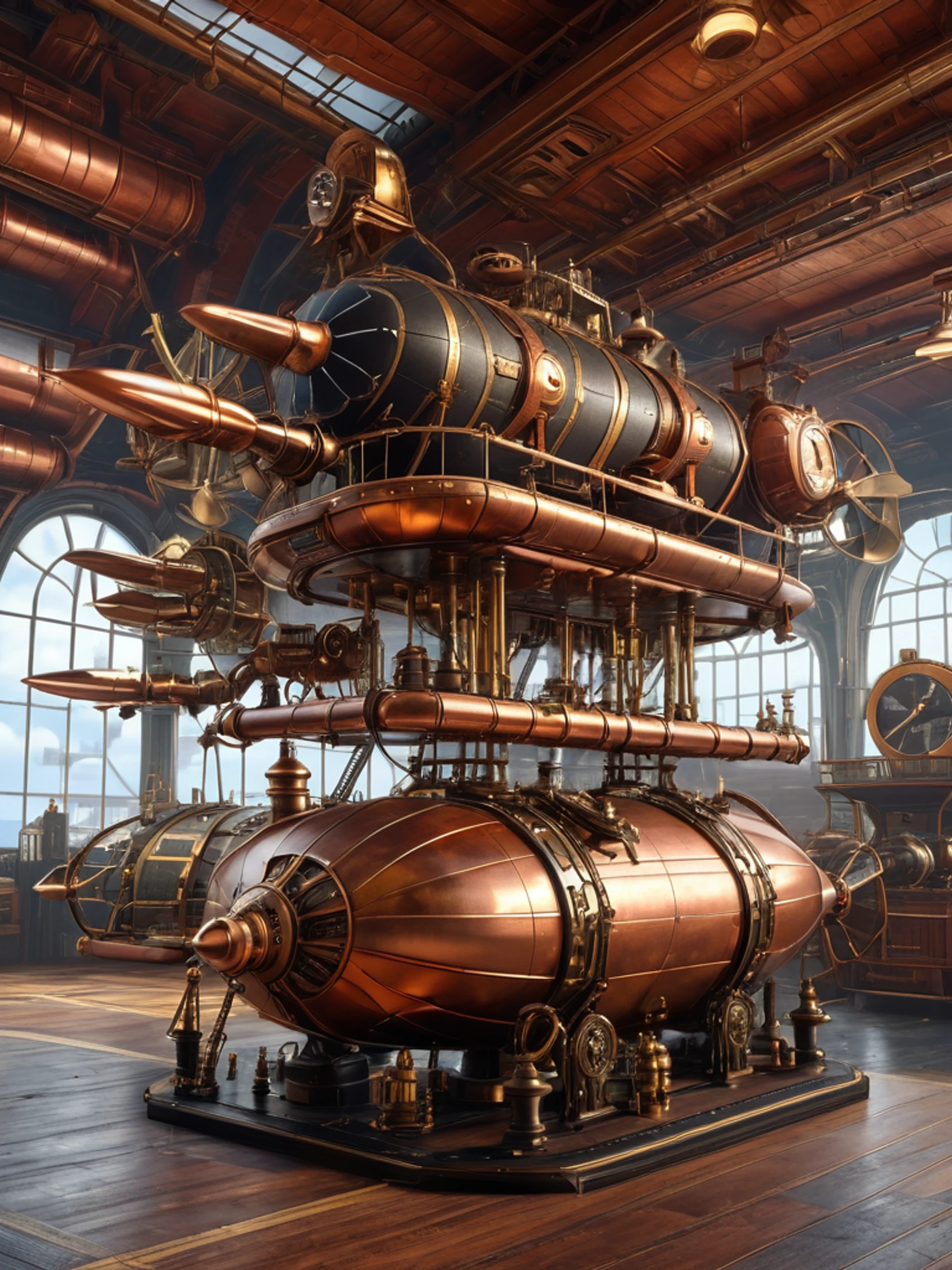 Steampunk Airship Dock - free Tablet gaming wallpaper for phone