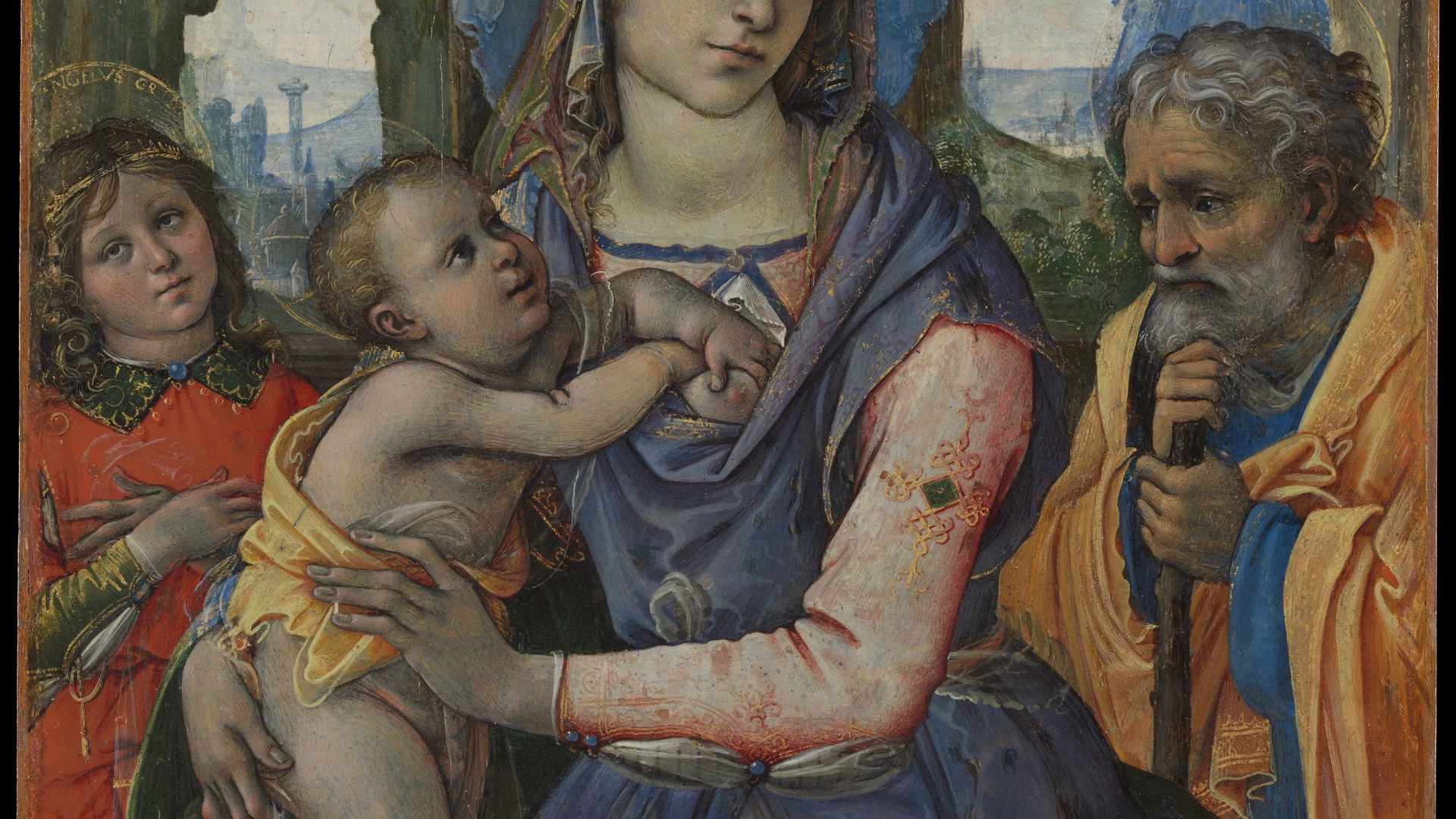 Holy Family with an Angel - free hd macro wallpaper for desktop