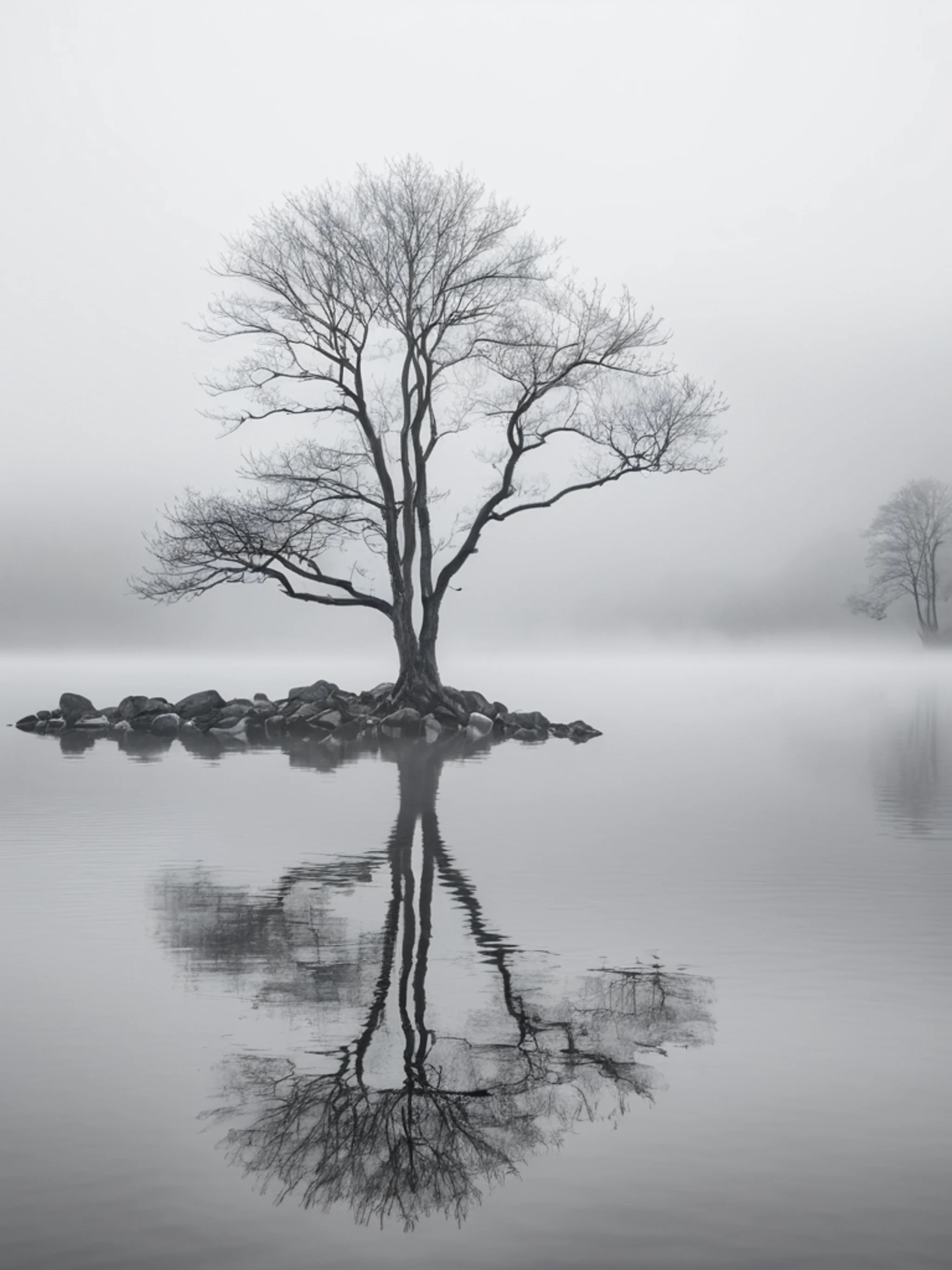 Minimal Fog Lake - free Tablet minimal wallpaper for phone