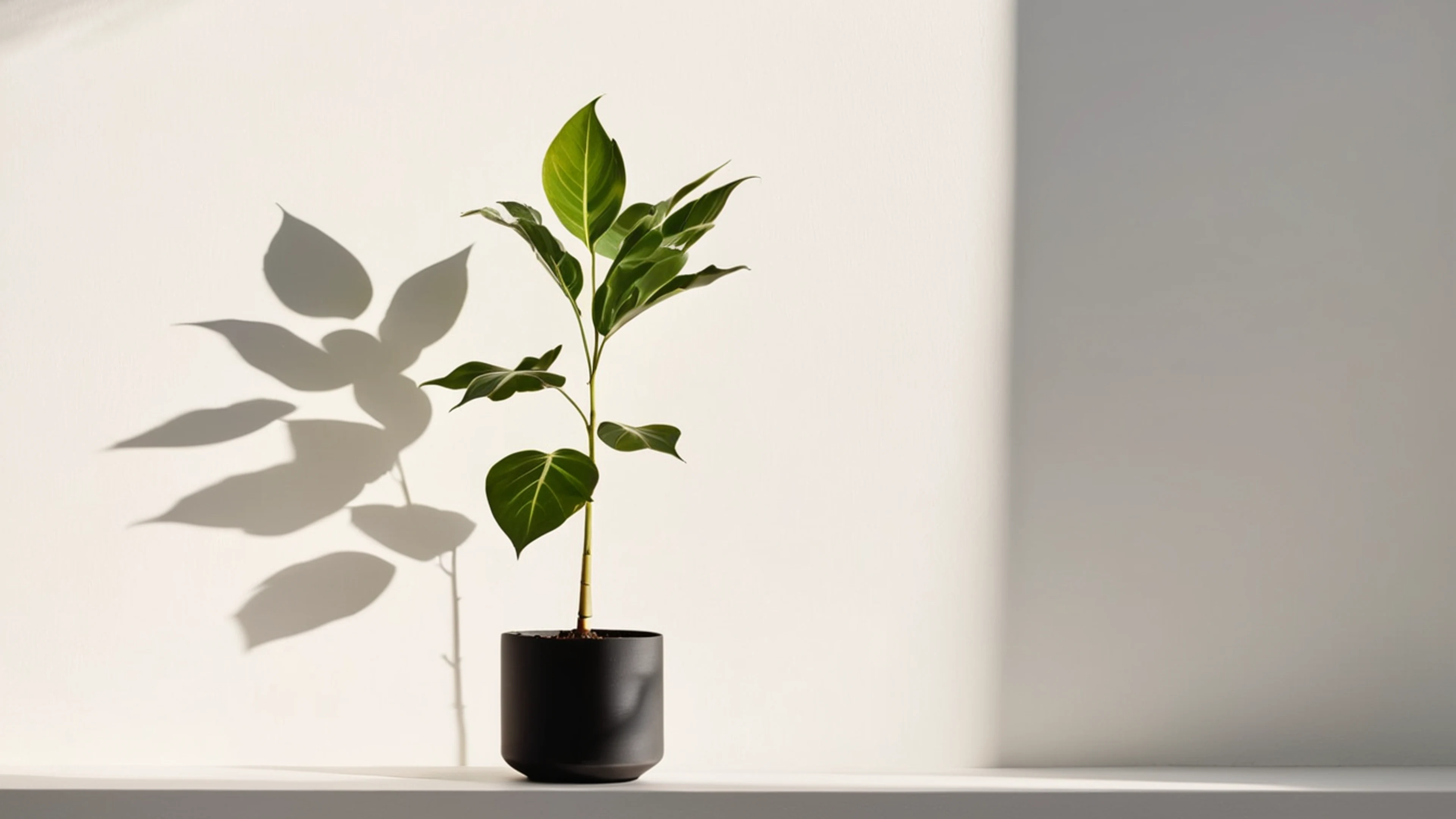 Minimal Plant Shadow - free 4K Ultra HD minimal wallpaper for desktop