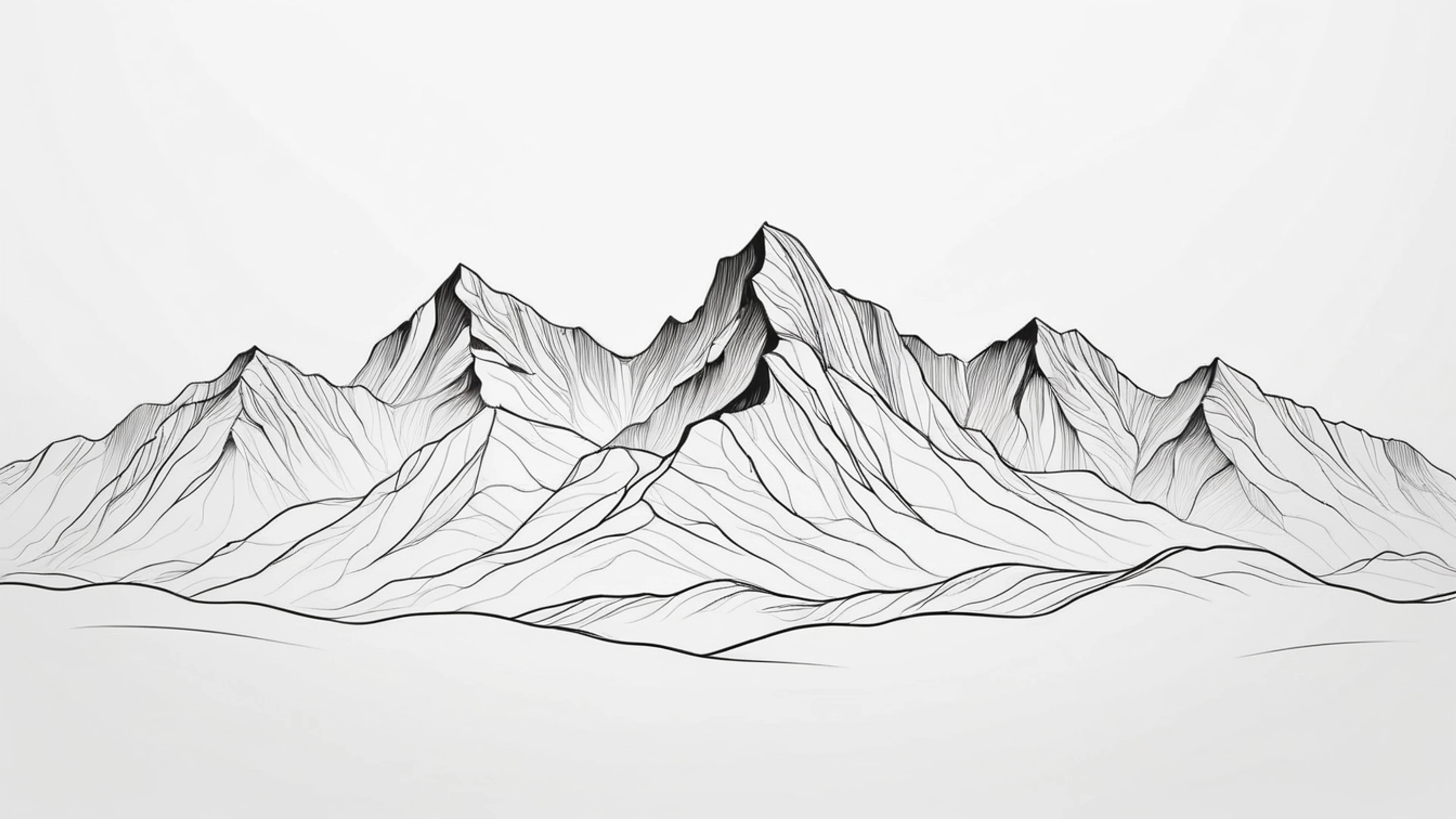Single Line Mountain - free 4K Ultra HD minimal wallpaper for desktop