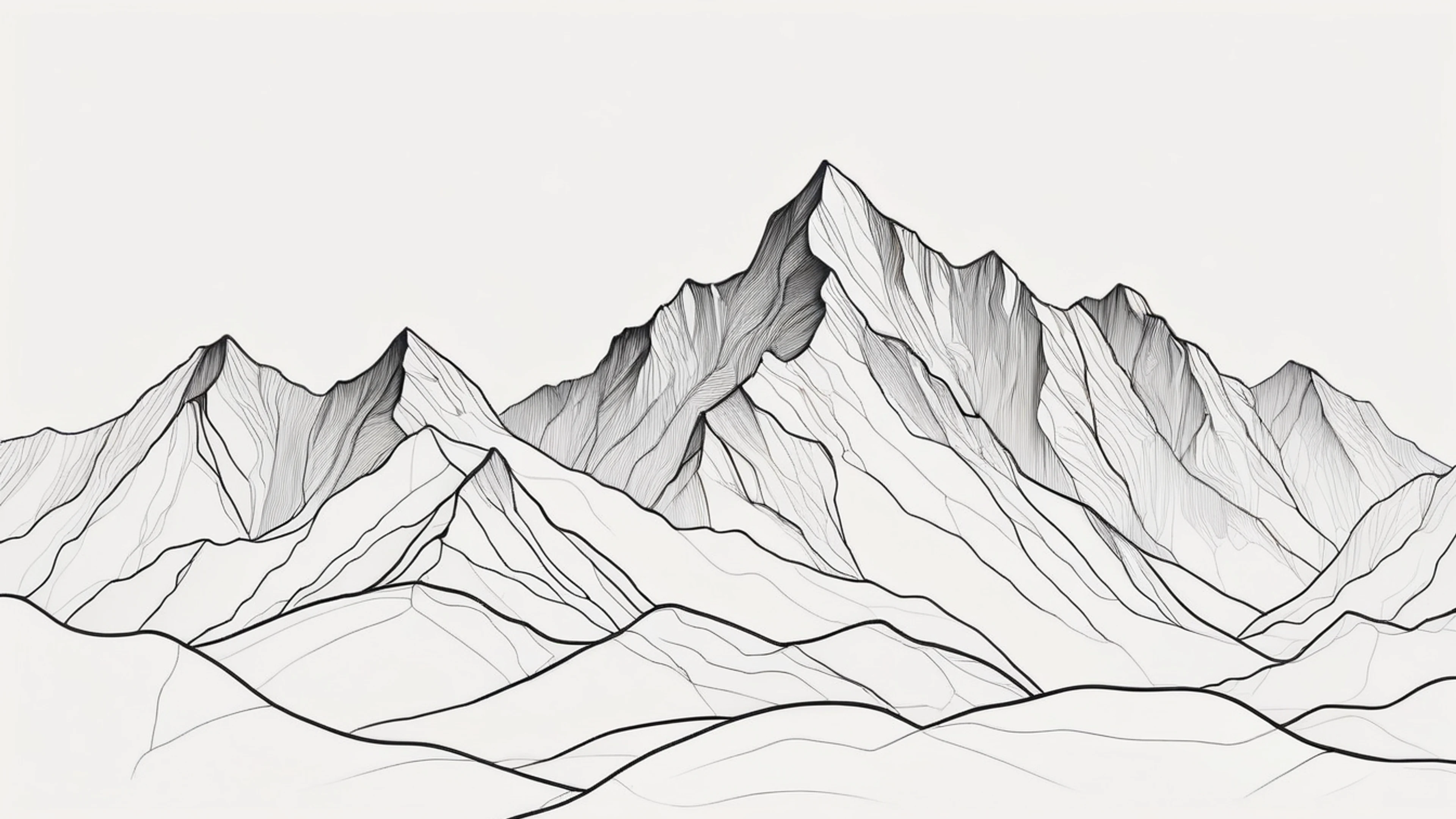 Single Line Mountain - free 4K Ultra HD minimal wallpaper for desktop