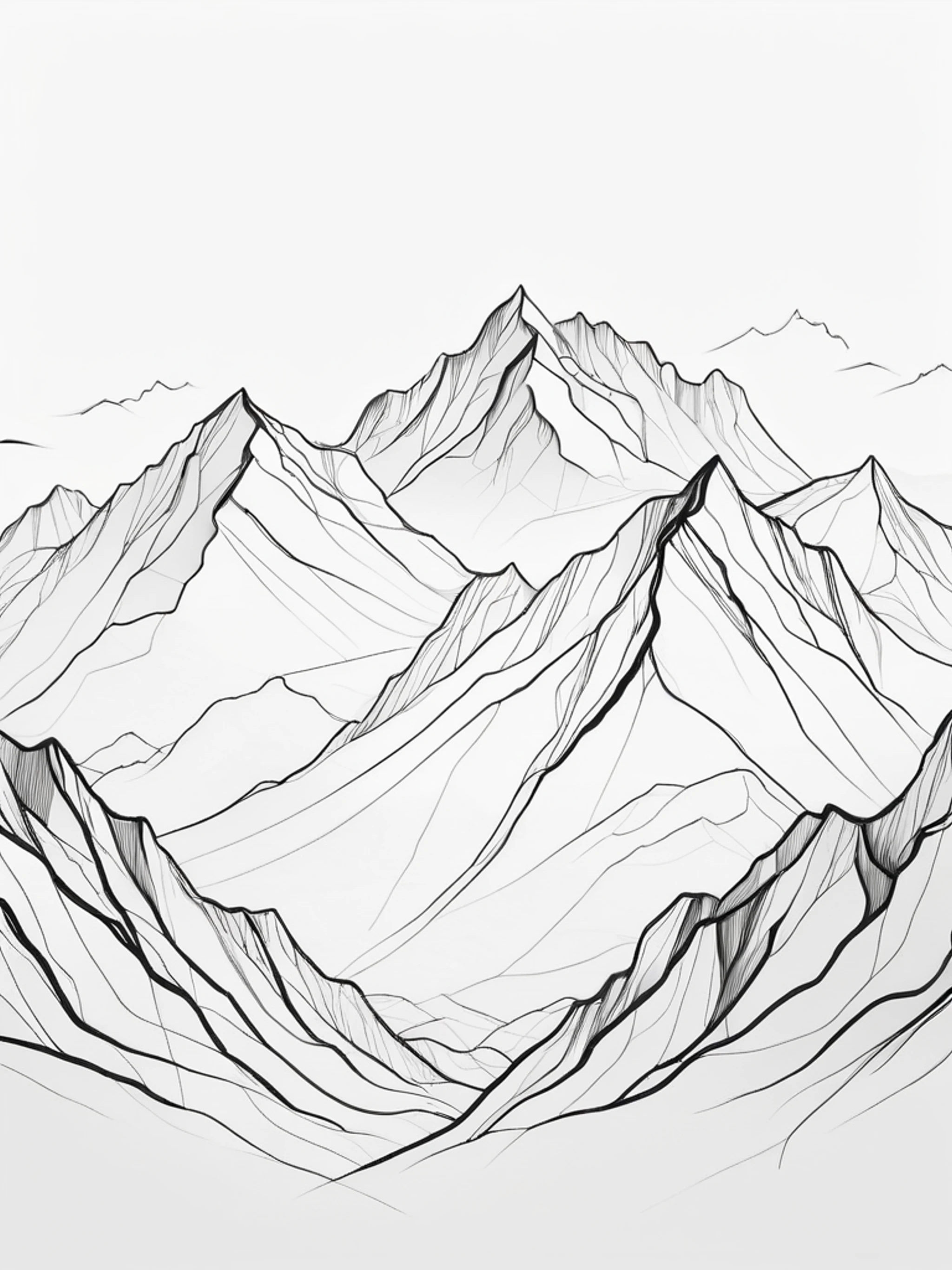 Single Line Mountain - free Tablet minimal wallpaper for phone
