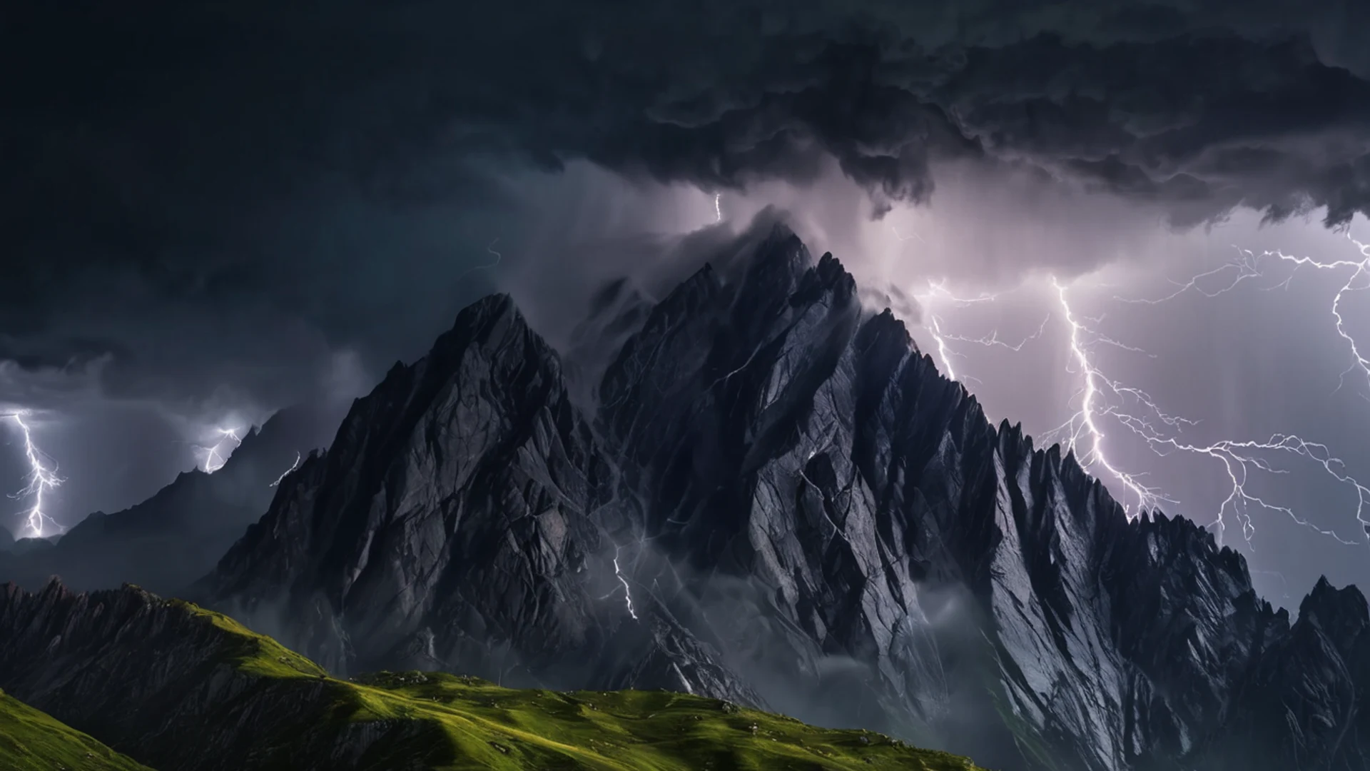 Dramatic Mountain Storm - free hd mountain wallpaper for desktop