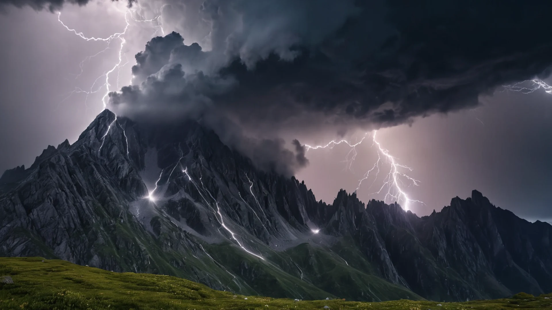 Dramatic Mountain Storm - free hd mountain wallpaper for desktop