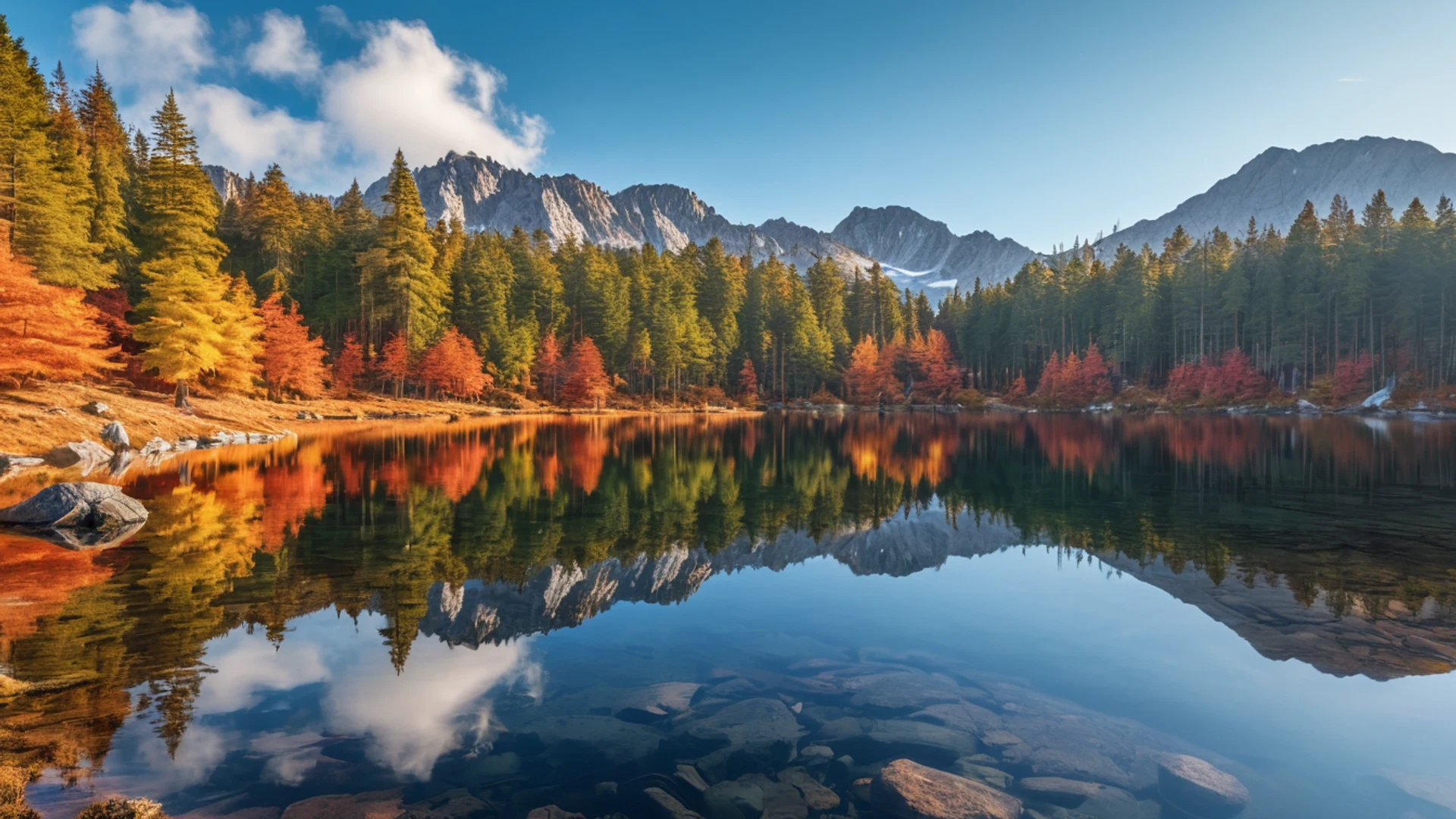Mountain Reflection Lake - free hd mountain wallpaper for desktop