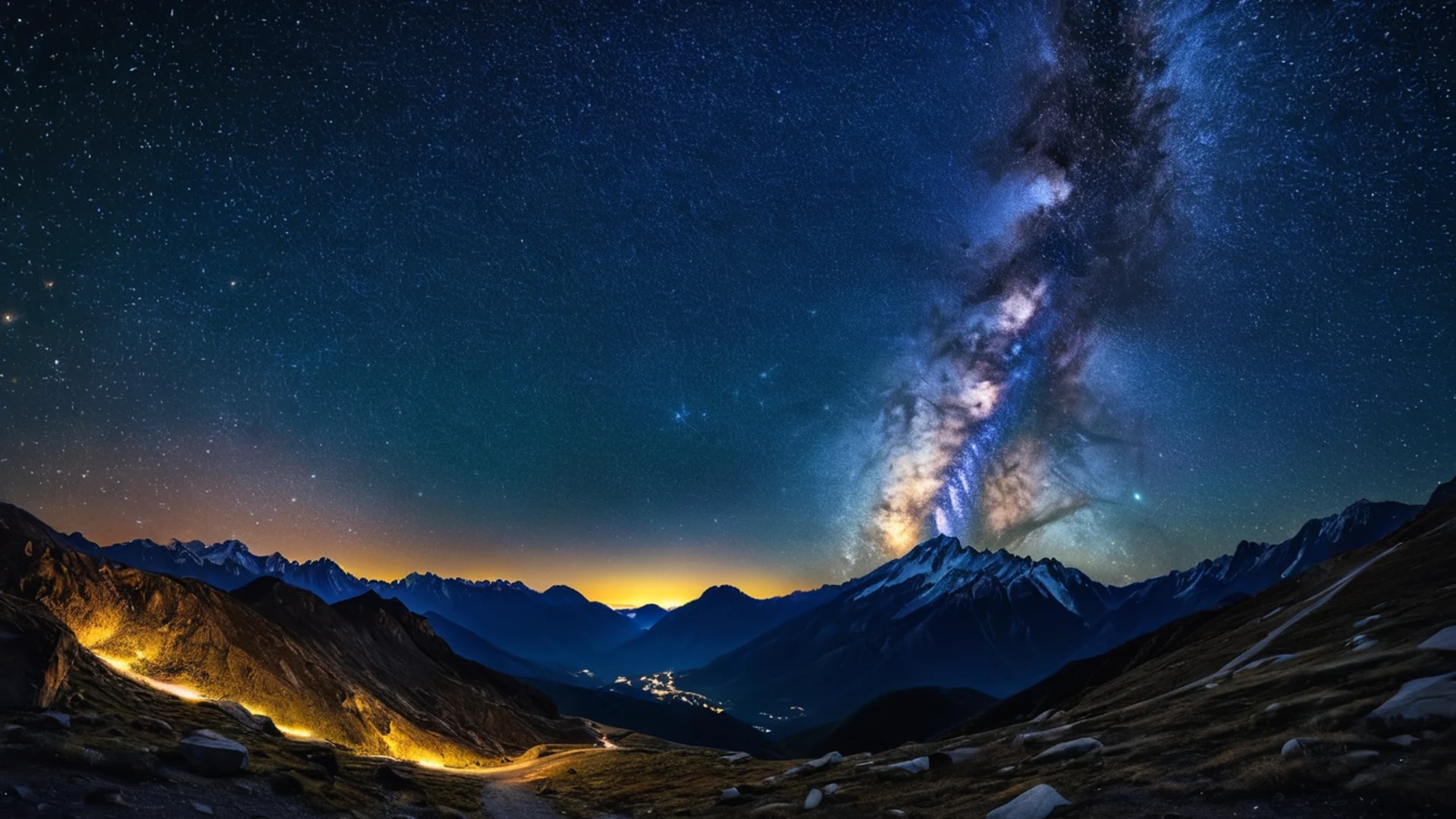 Mountain Starry Night - free hd mountain wallpaper for desktop