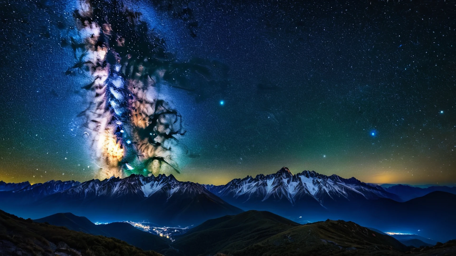 Mountain Starry Night - free hd mountain wallpaper for desktop