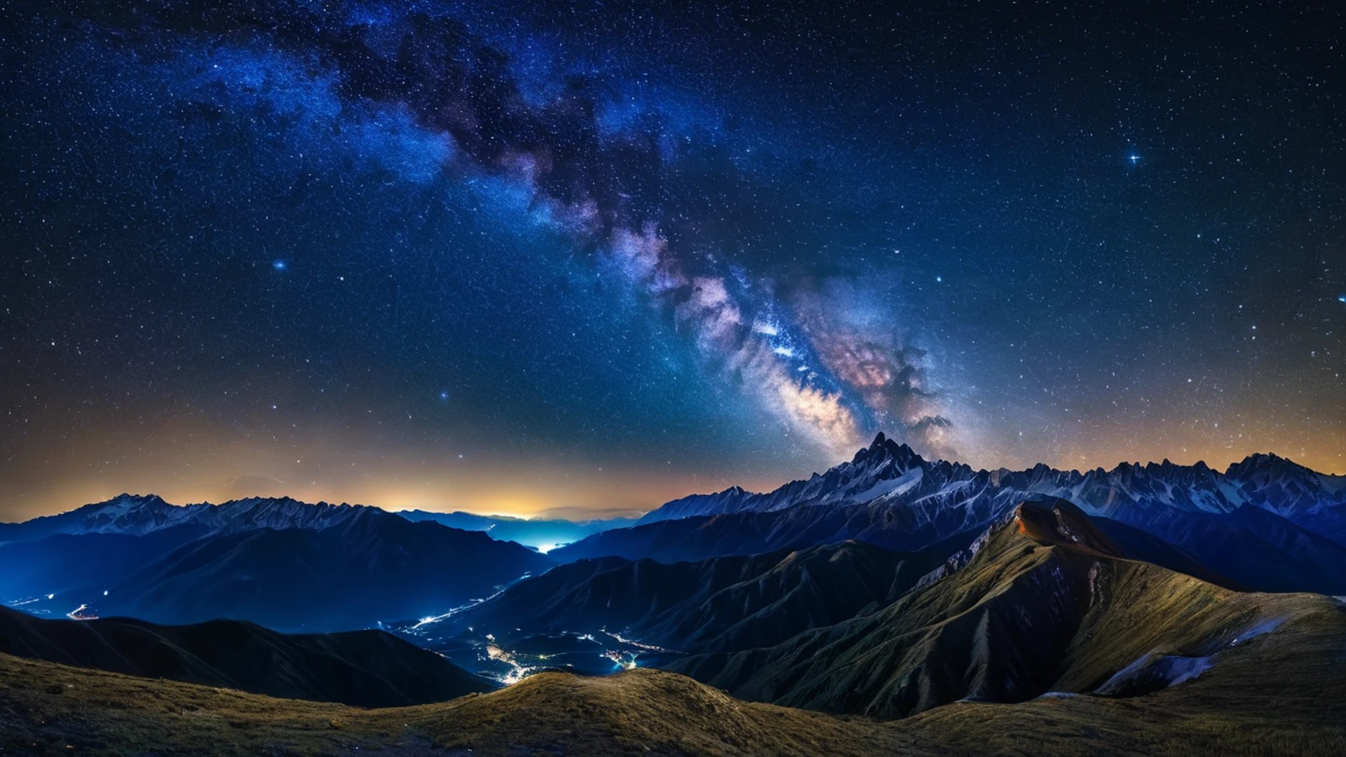Mountain Starry Night - free hd mountain wallpaper for desktop