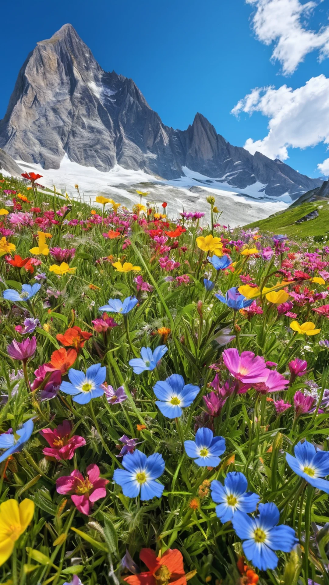 Mountain Wildflower Meadow - free Phone mountain wallpaper for phone