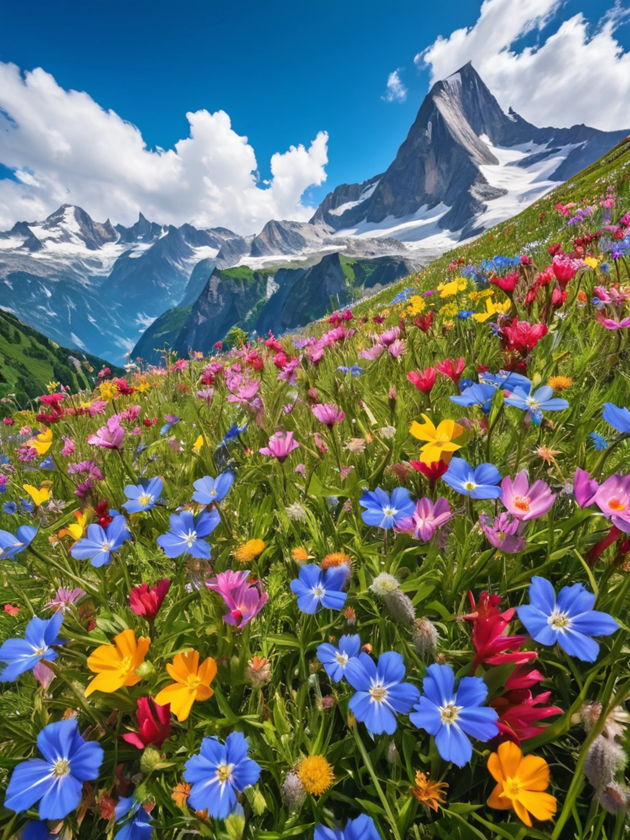 Mountain Wildflower Meadow - free Tablet mountain wallpaper for phone