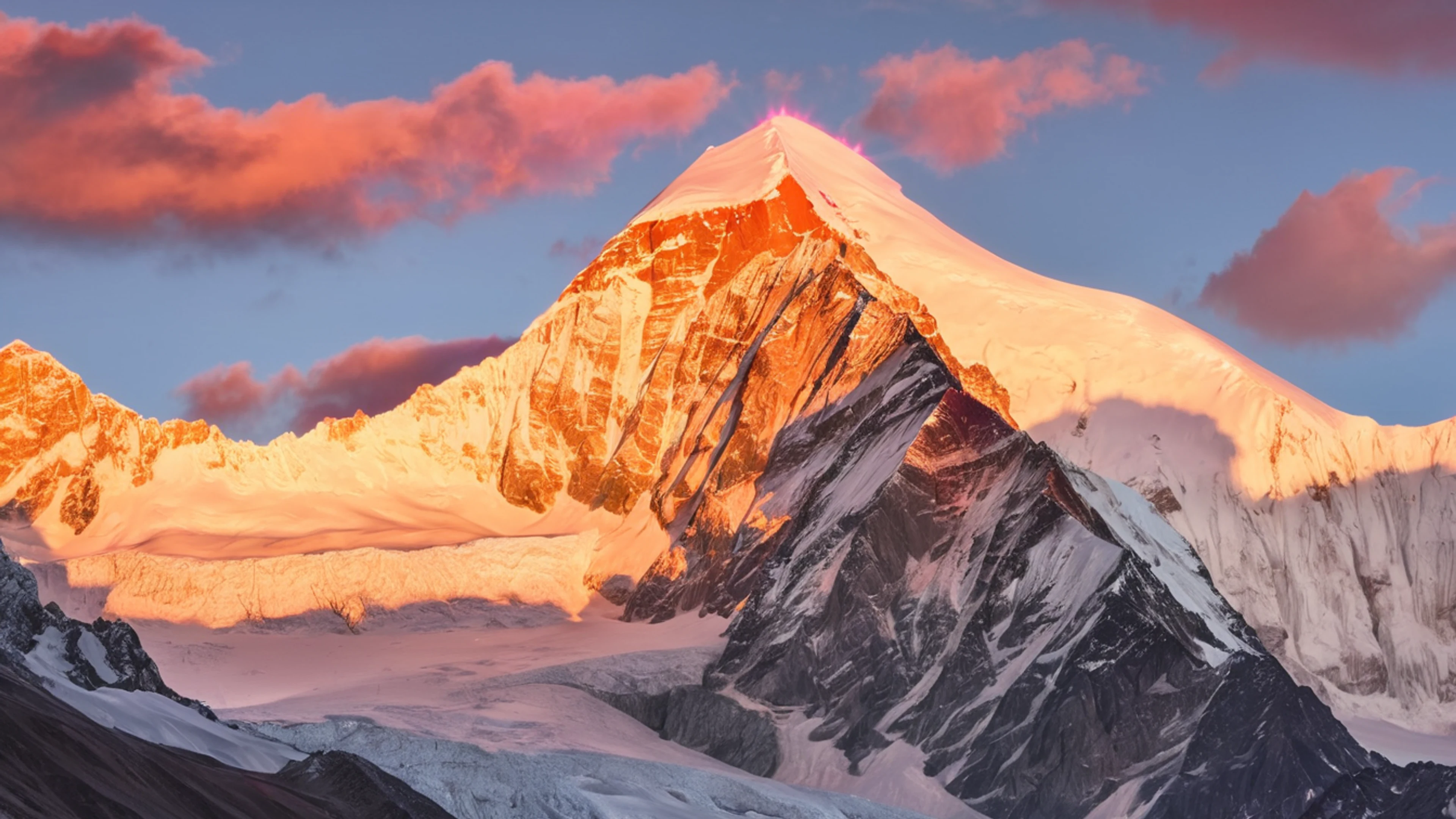 Snow Capped Peaks Sunrise - free 4K Ultra HD mountain wallpaper for desktop