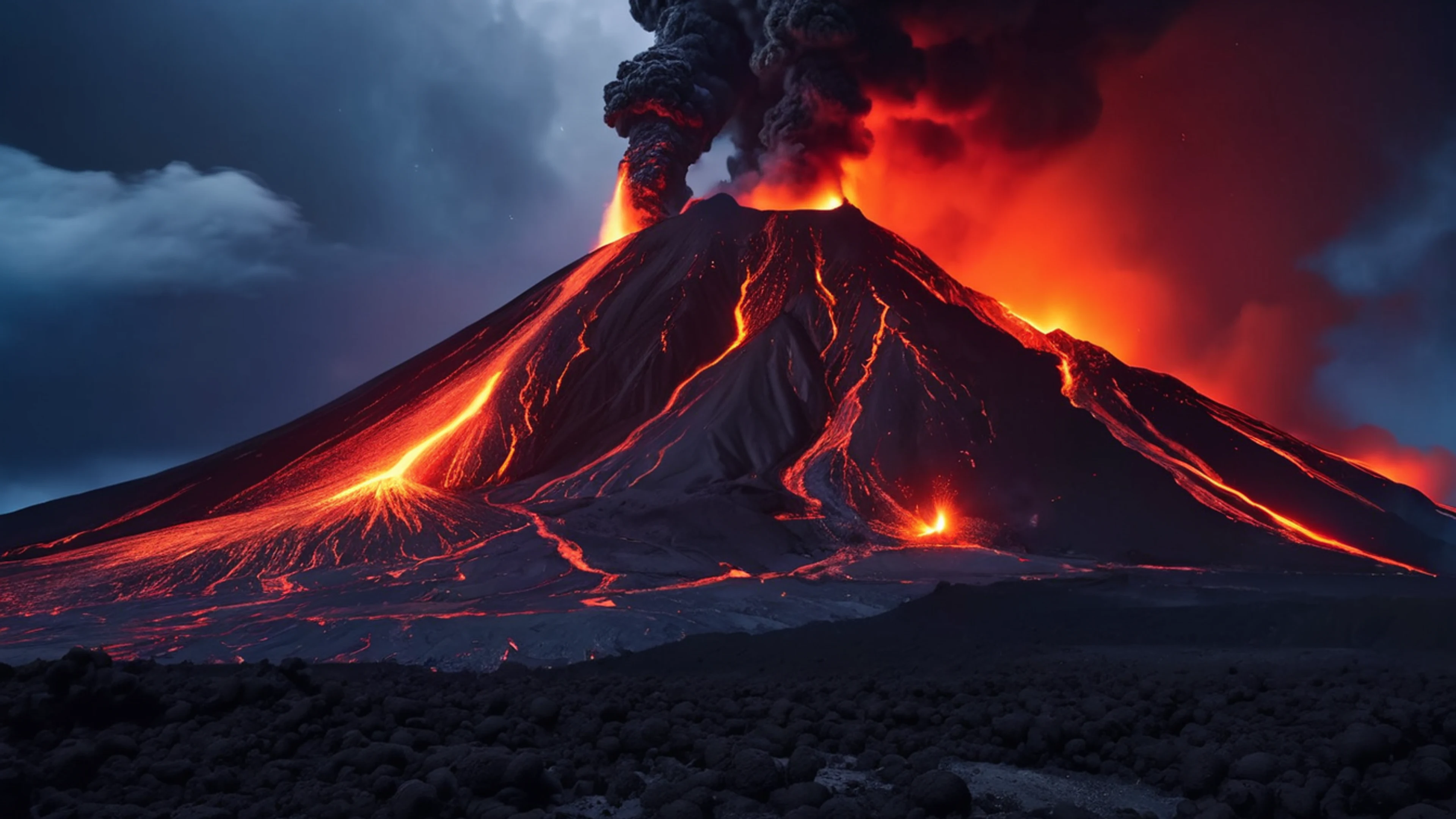 Volcanic Mountain Eruption - free 4K Ultra HD mountain wallpaper for desktop