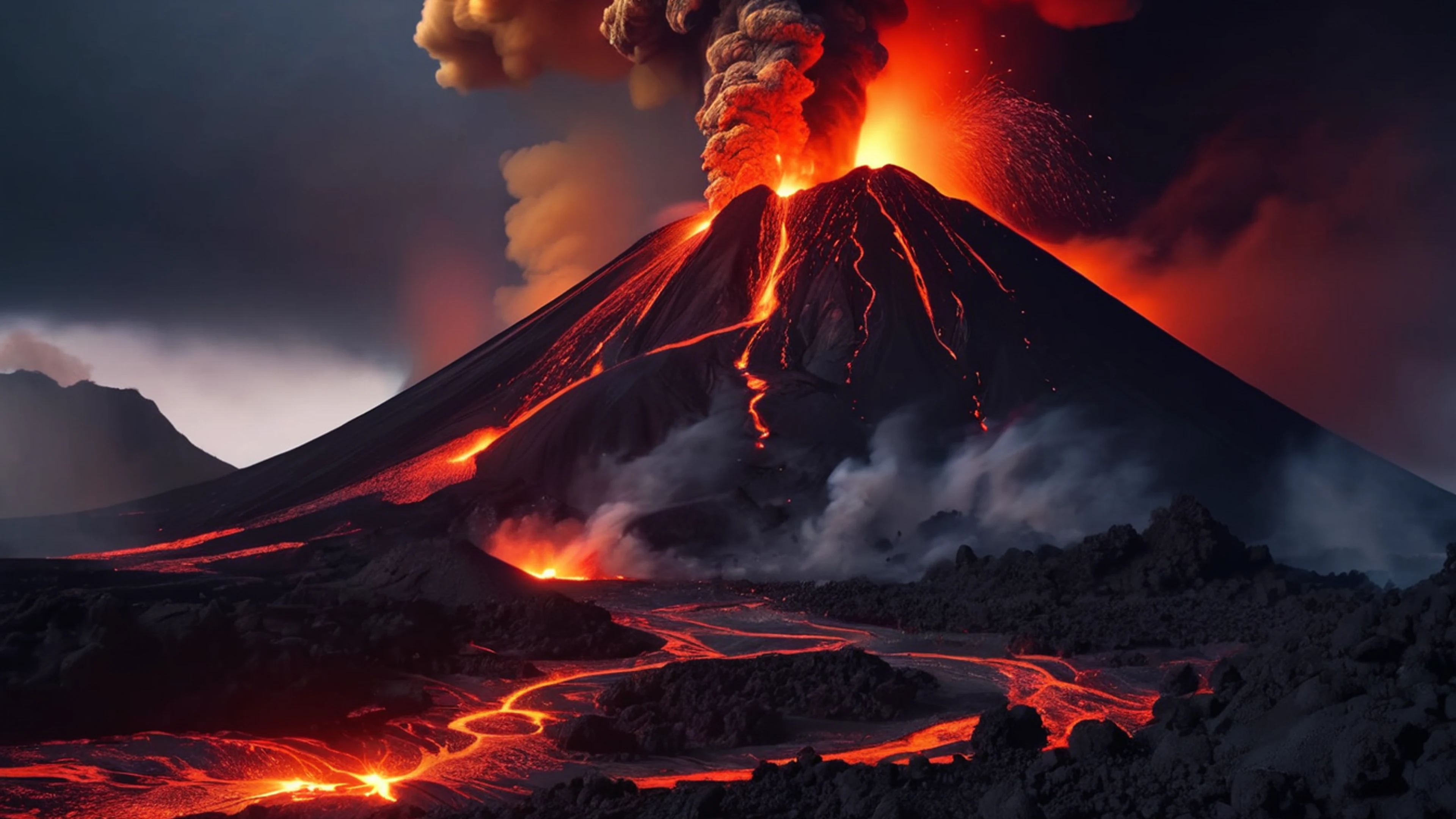 Volcanic Mountain Eruption - free 4K Ultra HD mountain wallpaper for desktop
