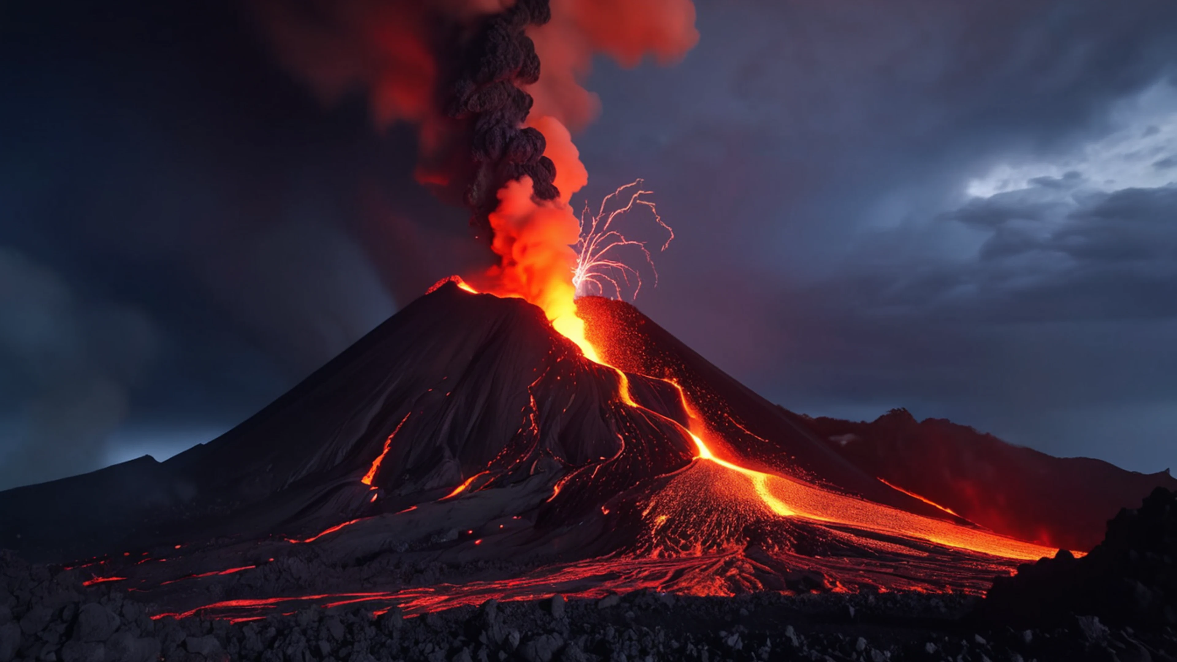 Volcanic Mountain Eruption - free 4K Ultra HD mountain wallpaper for desktop