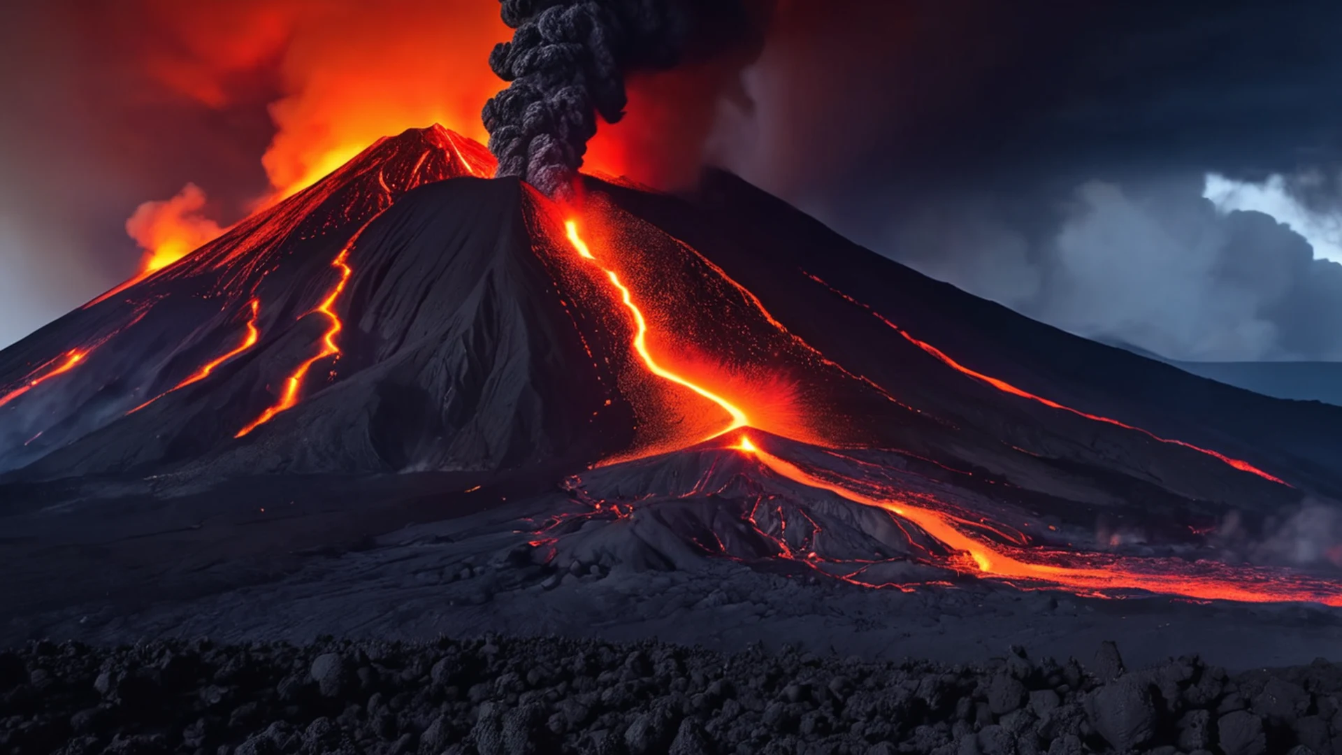 Volcanic Mountain Eruption - free hd mountain wallpaper for desktop