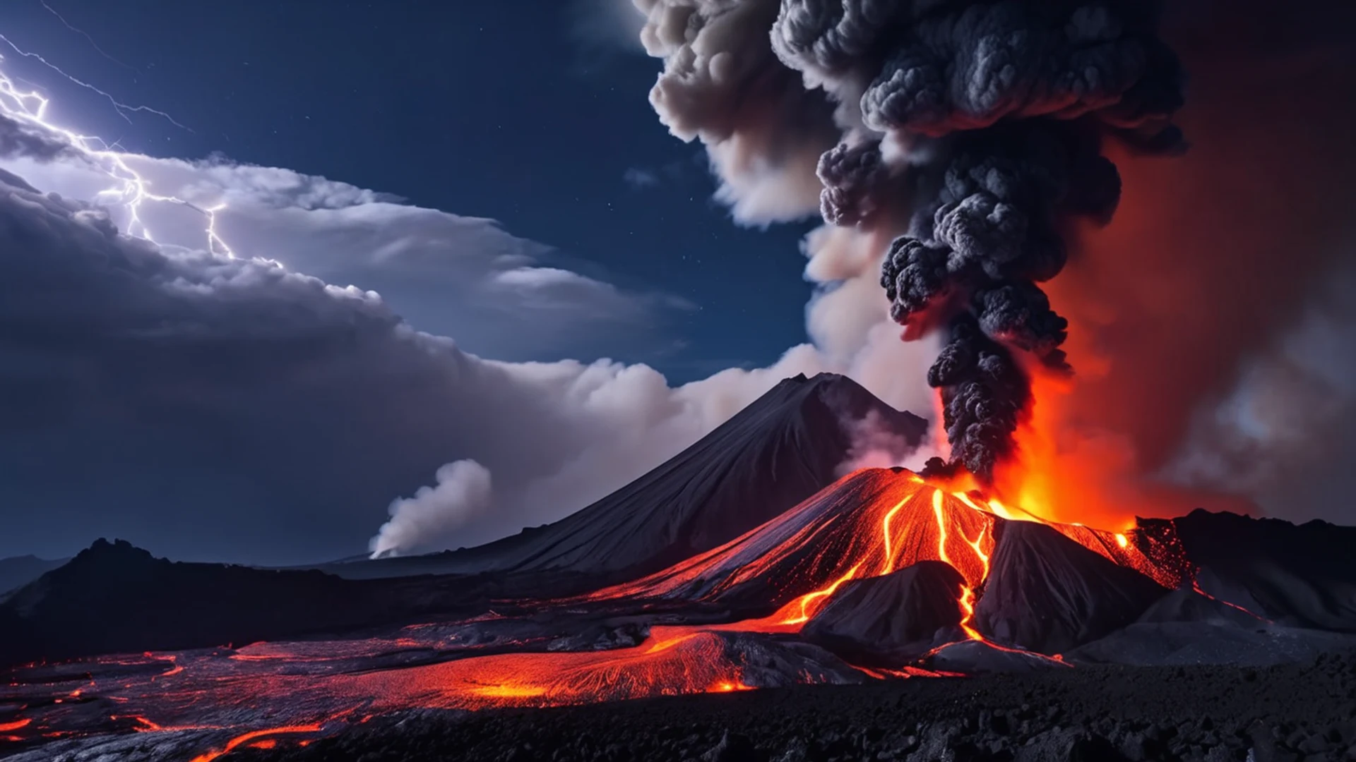 Volcanic Mountain Eruption - free hd mountain wallpaper for desktop