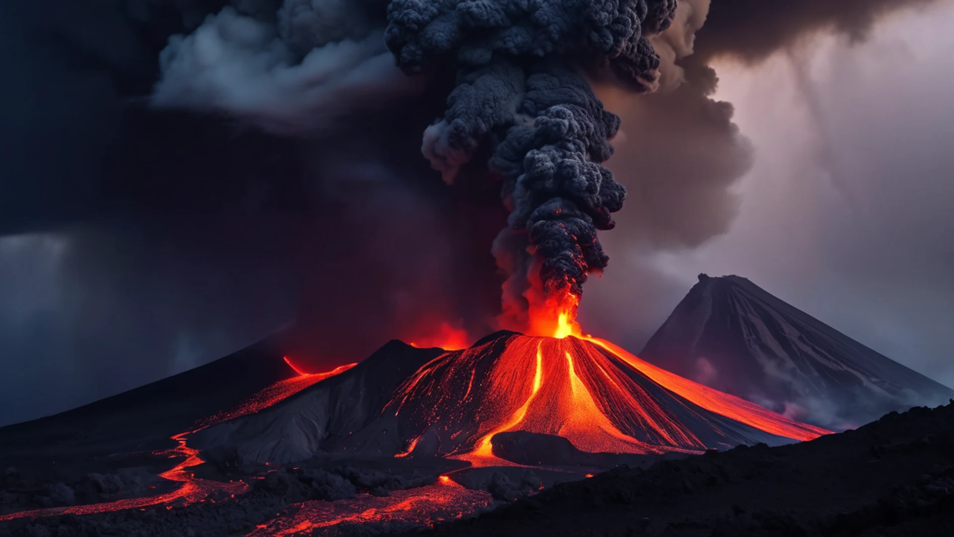 Volcanic Mountain Eruption - free hd mountain wallpaper for desktop