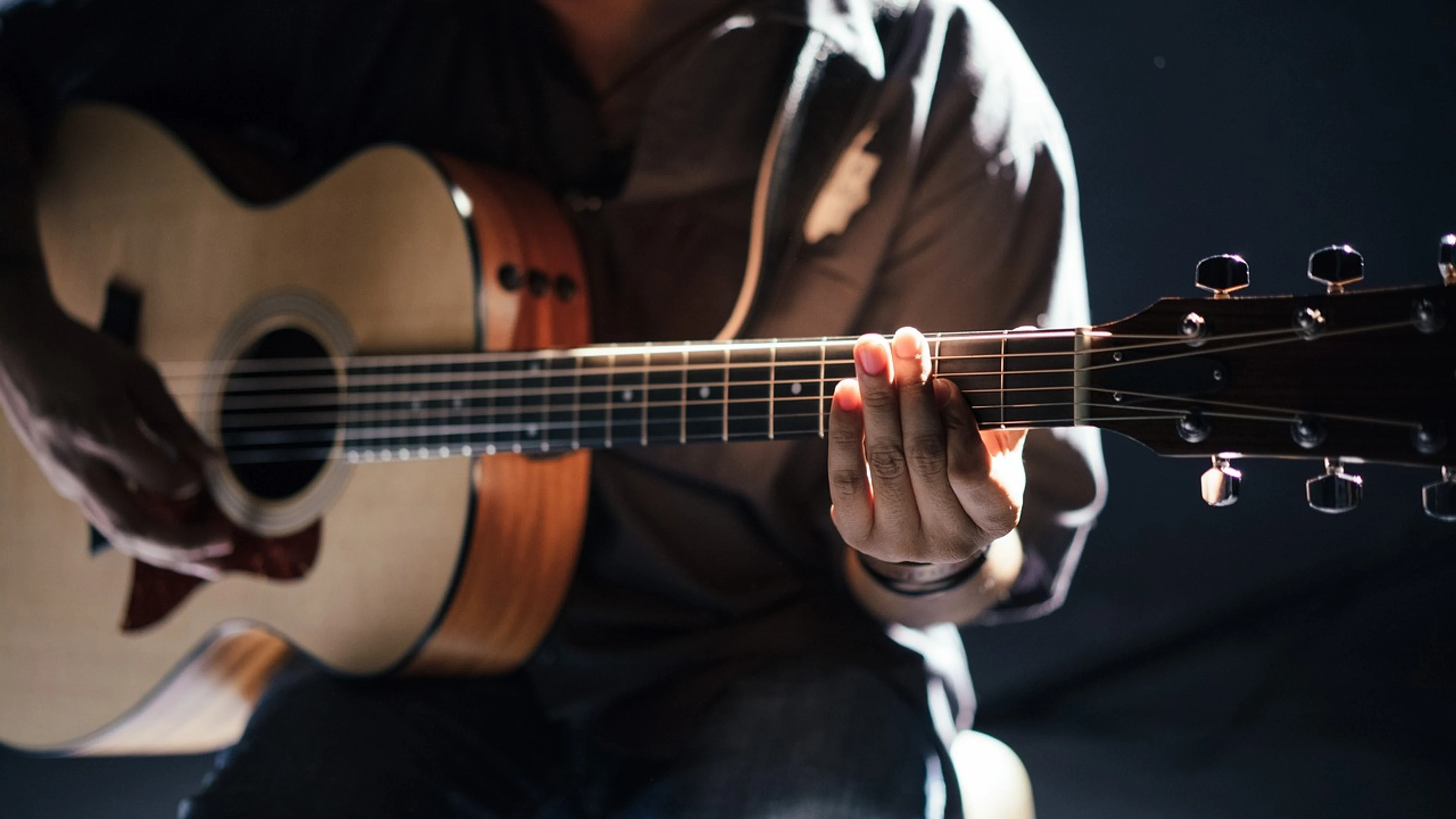Acoustic guitar guitarist - free 4K Ultra HD music wallpaper for desktop